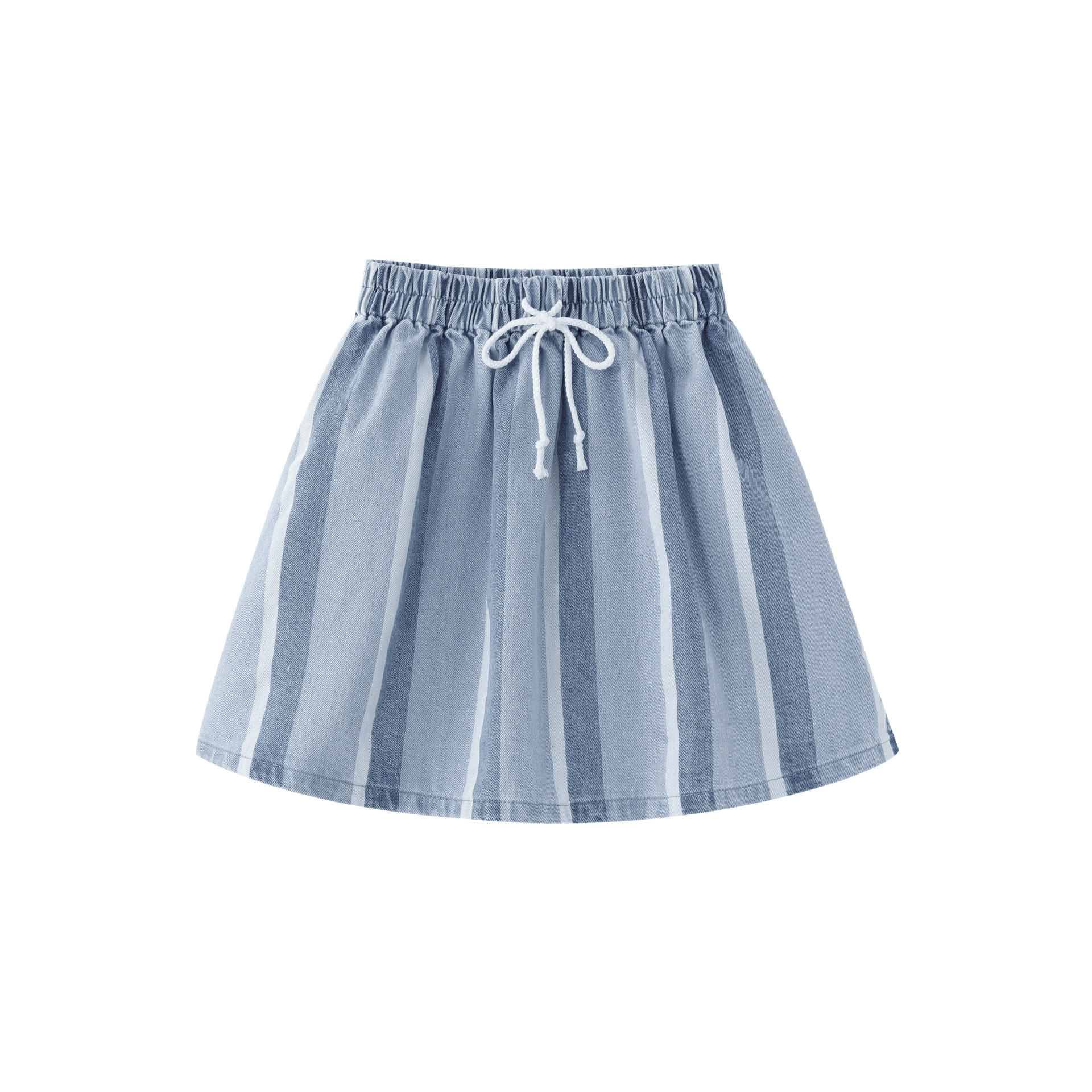Denim Striped Circle Skirt
