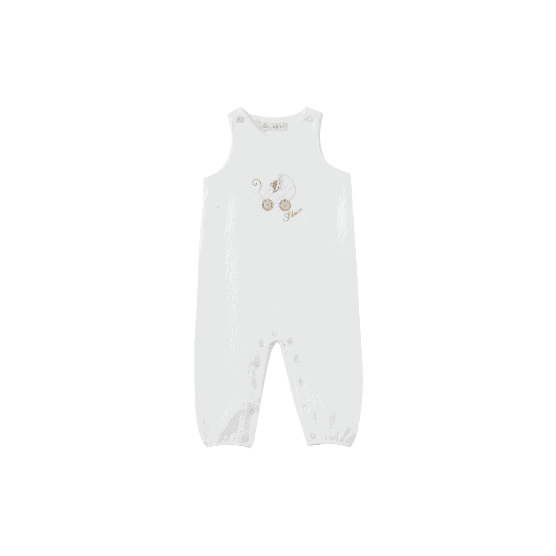 Sleeveless Teddy Bear Carriage Romper