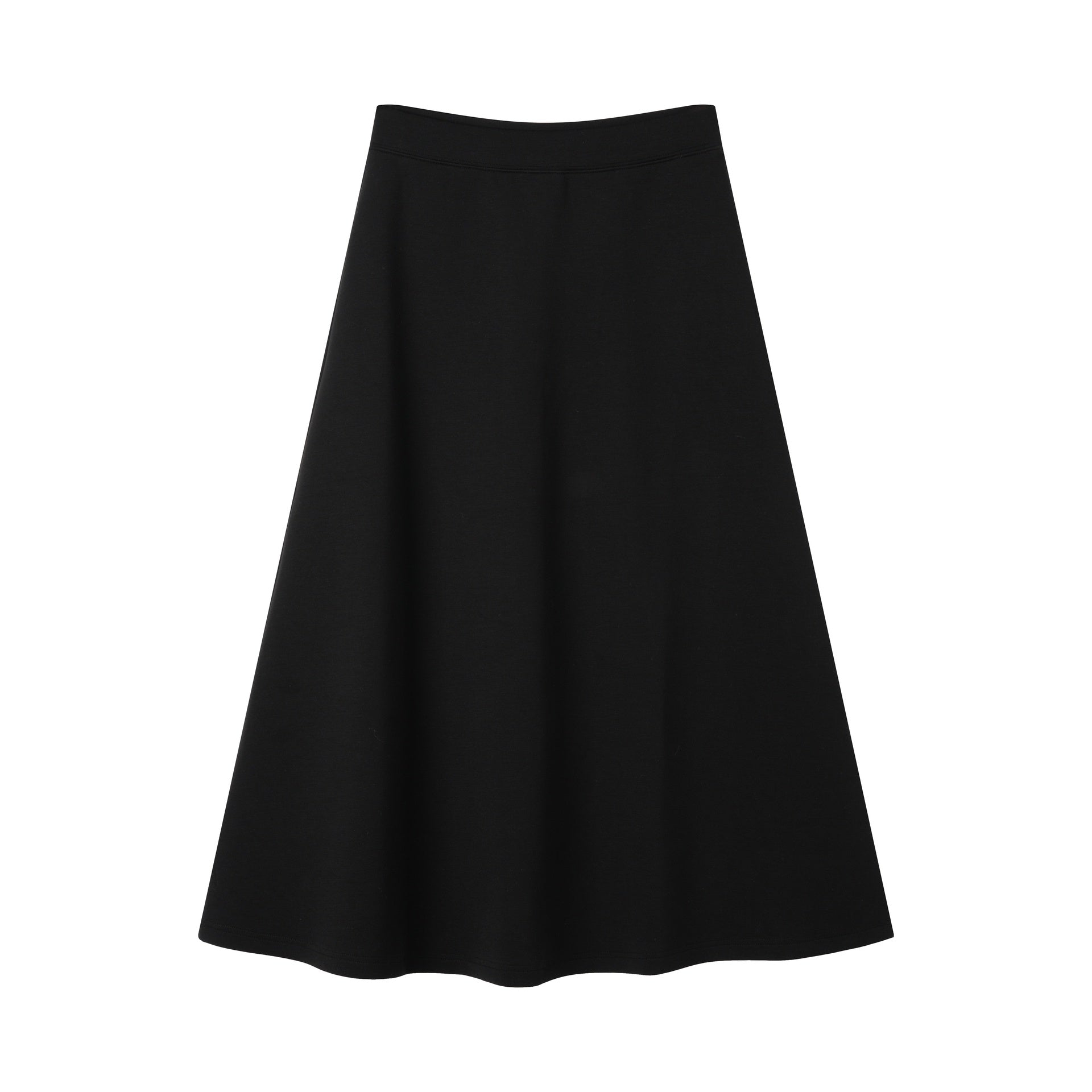 A-Line Midi Skirt With Elastic Waist