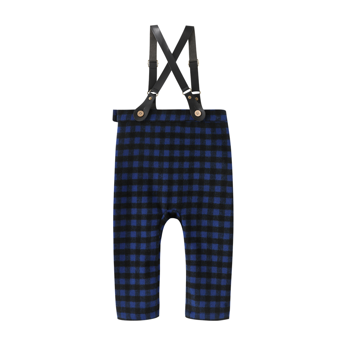 Plaid Suspender Pants