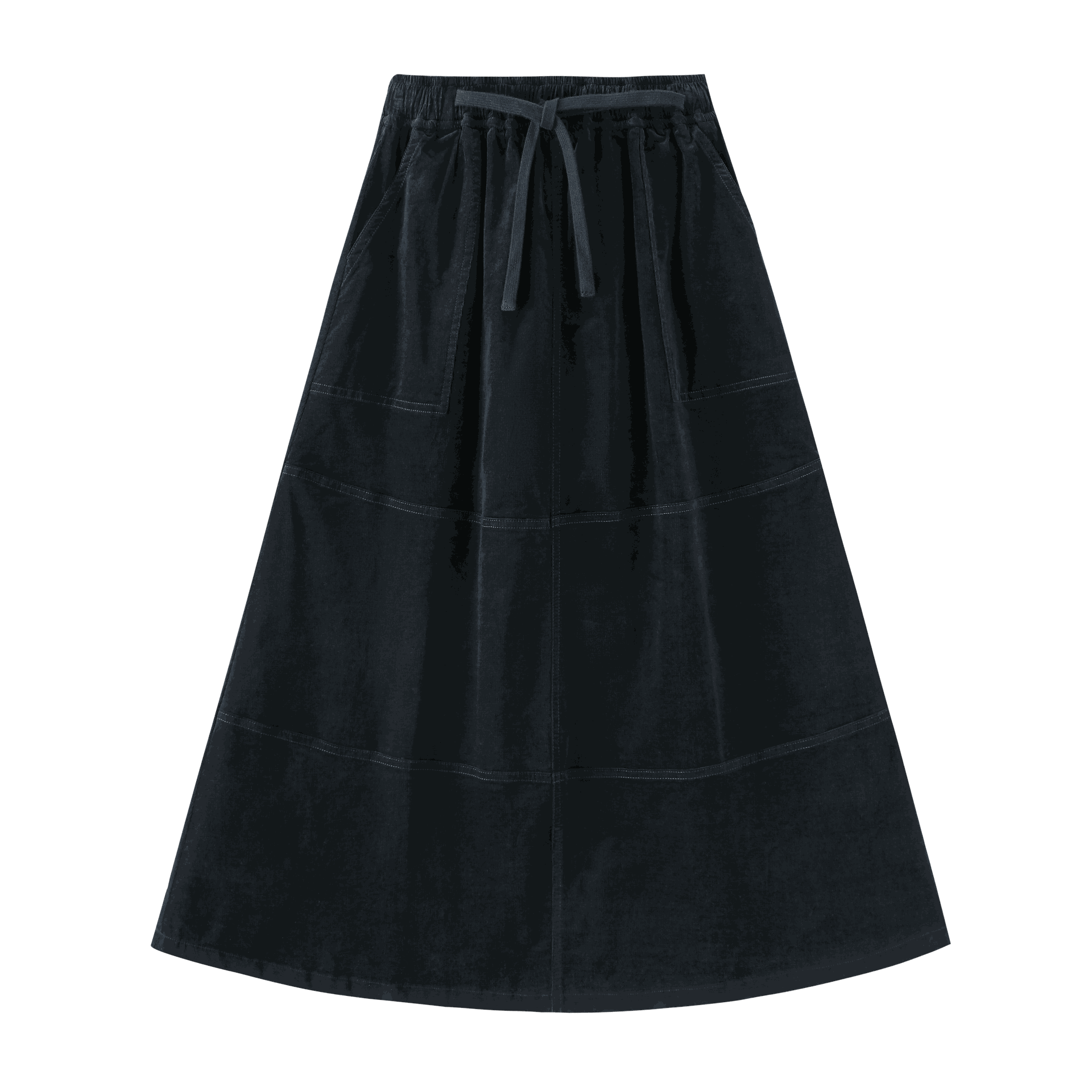 Corduroy Skirt With Tie