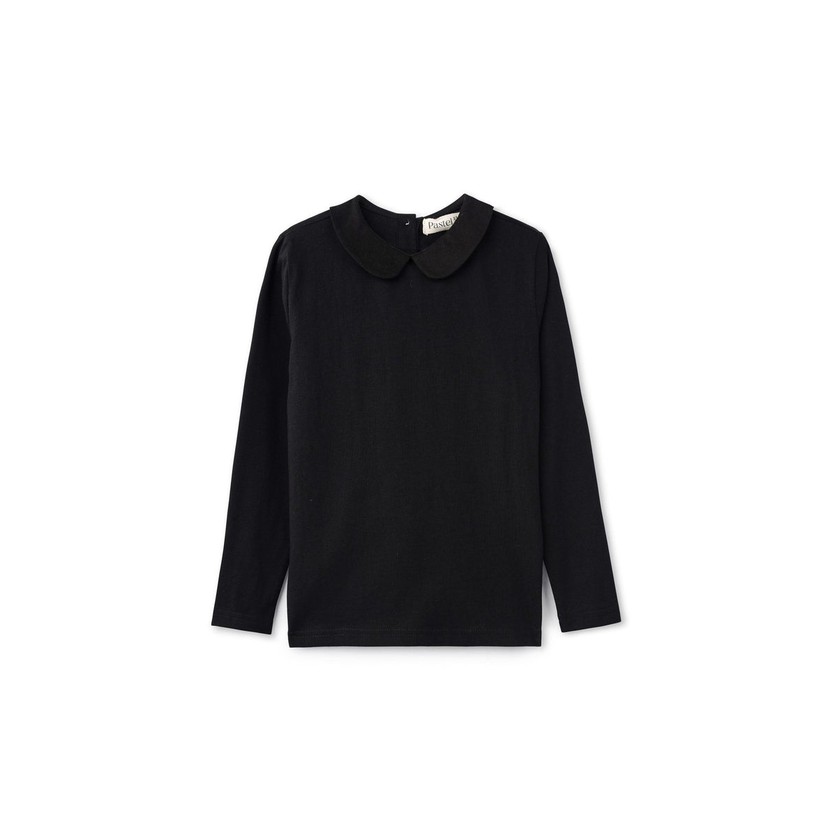 Long Sleeve Tee With Woven Peter Pan