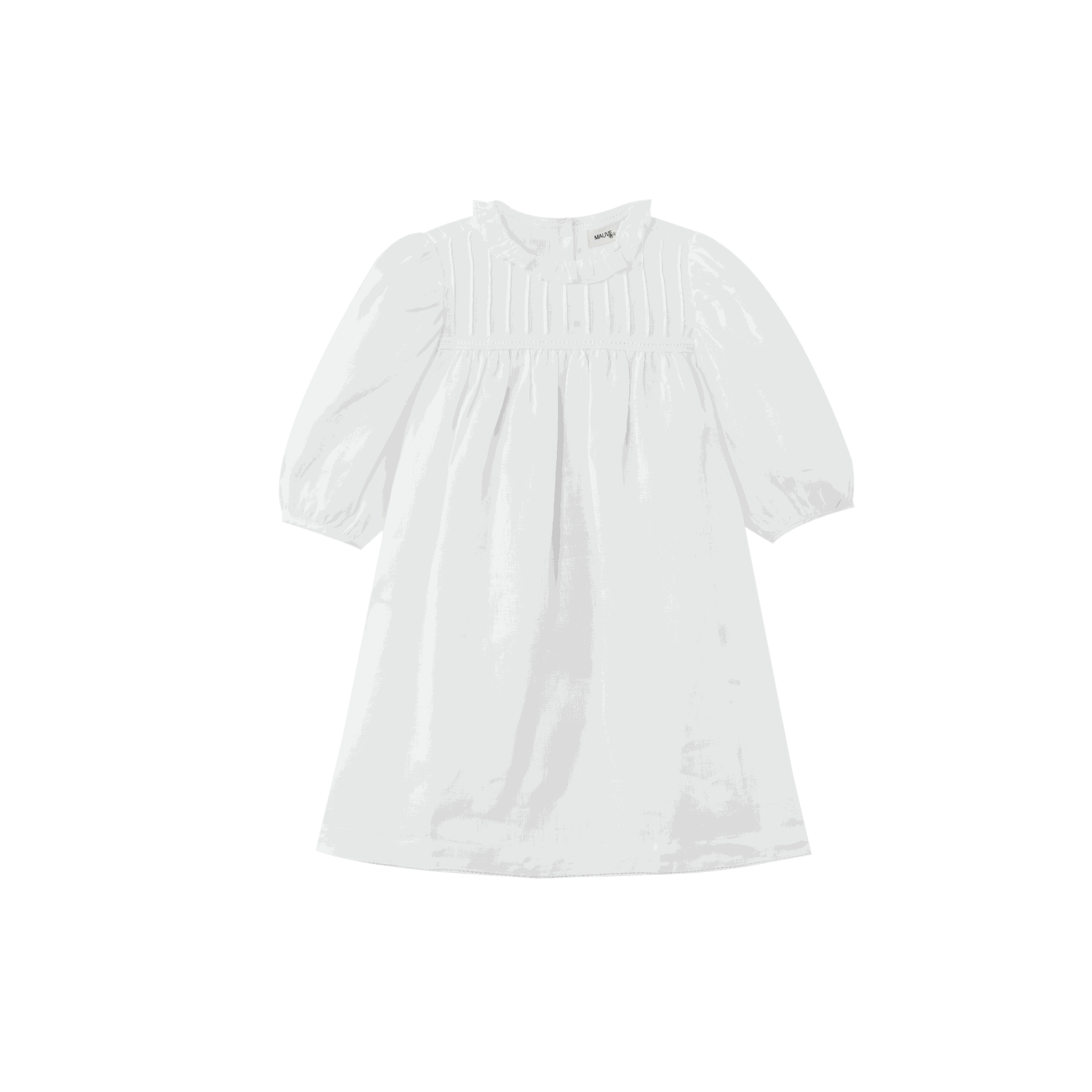 Ruffle Collar Pintuck Dress