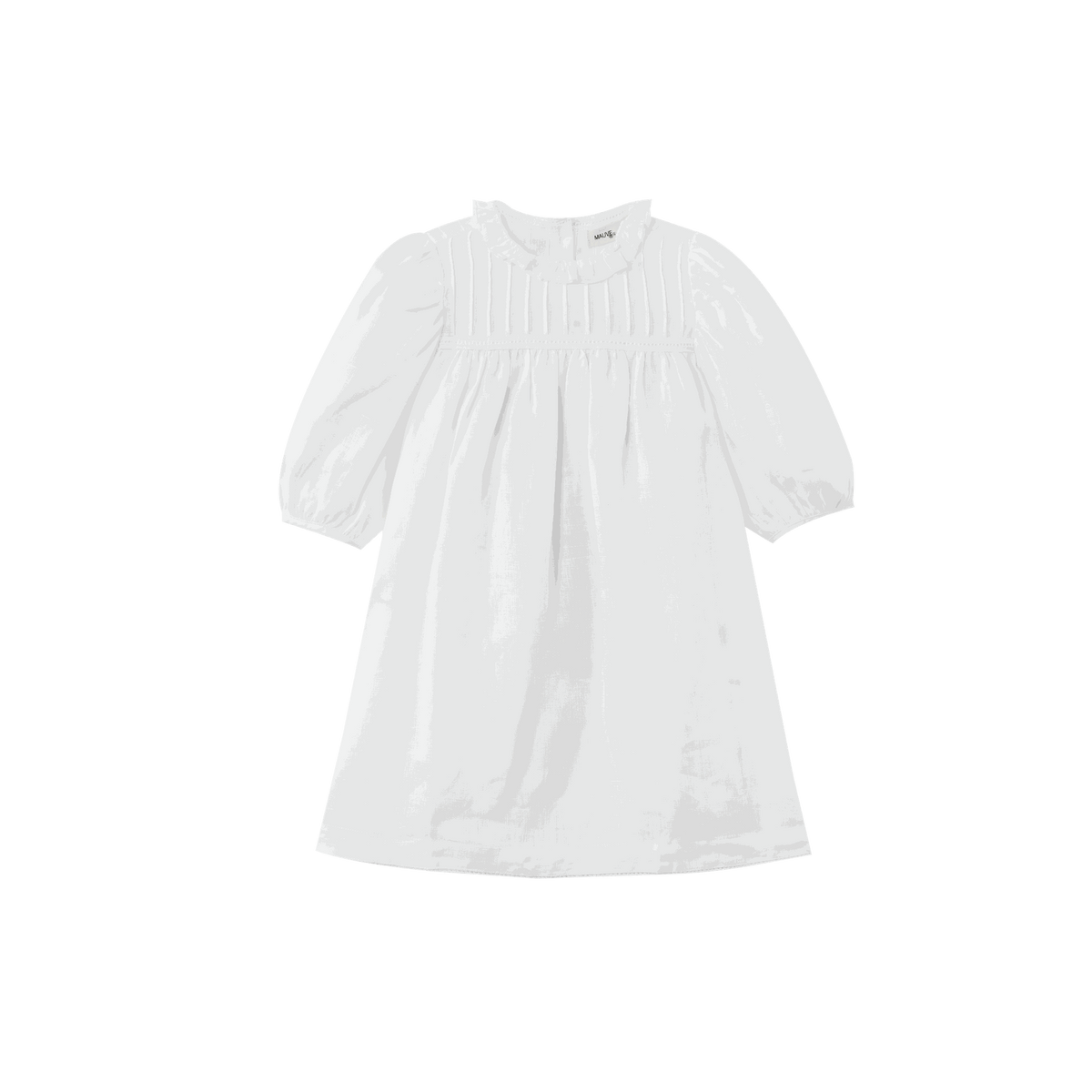 Ruffle Collar Pintuck Dress