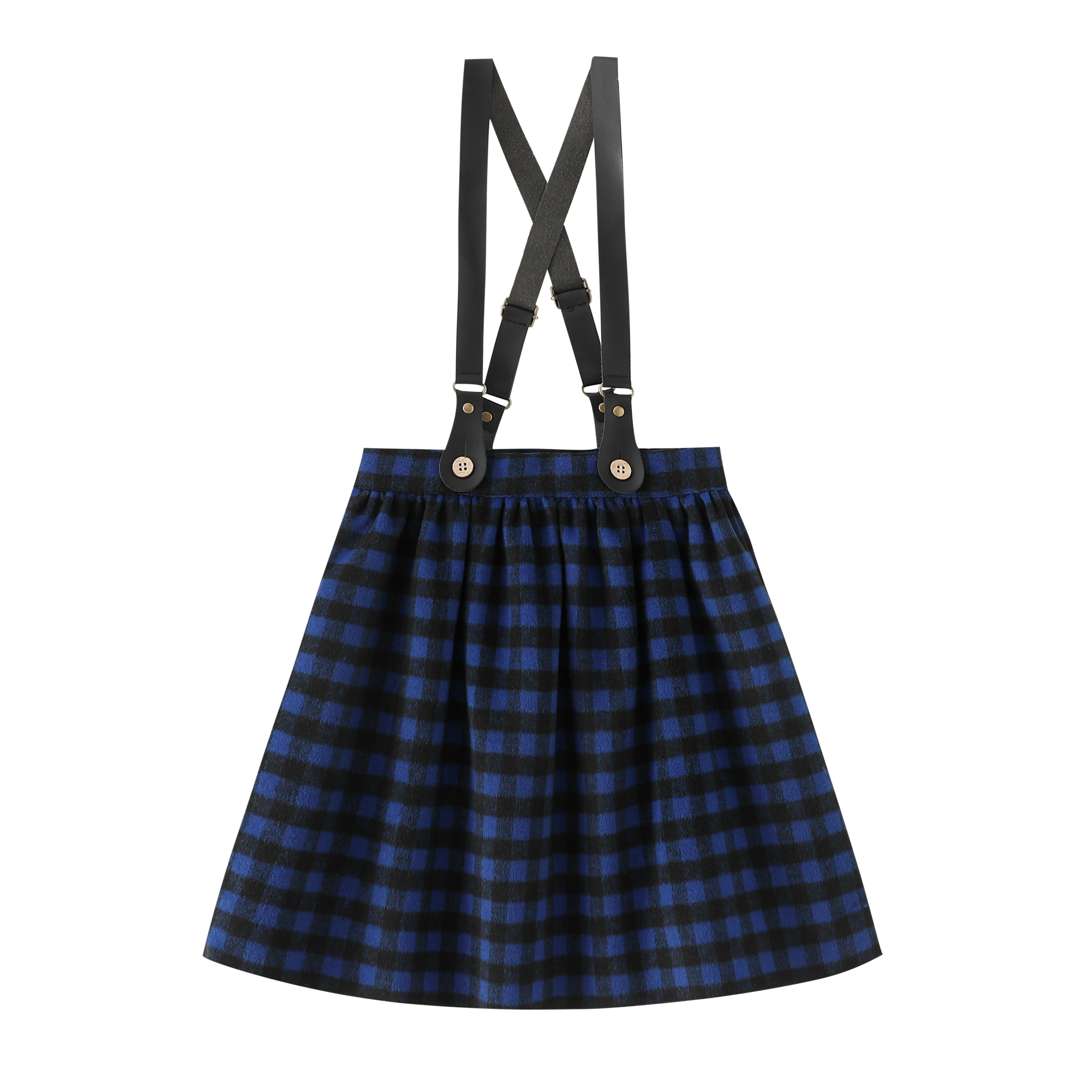 Plaid Suspender Skirt
