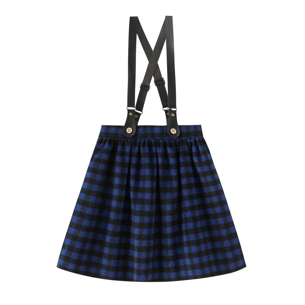 Plaid Suspender Skirt