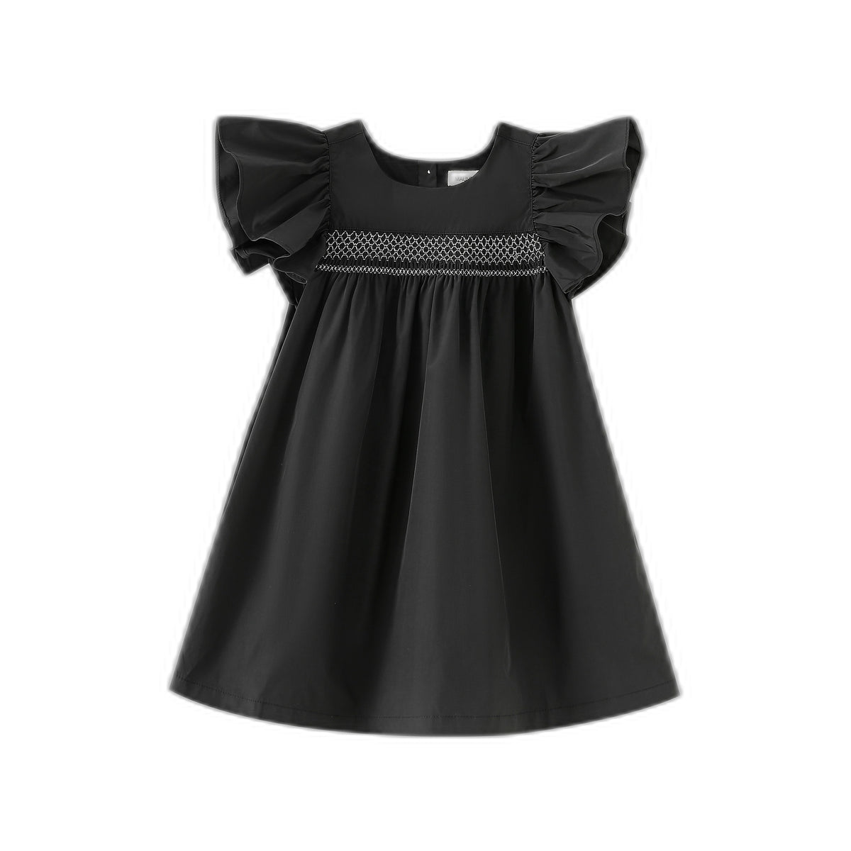 Smocked Flutter Sleeve Taffeta Jumper