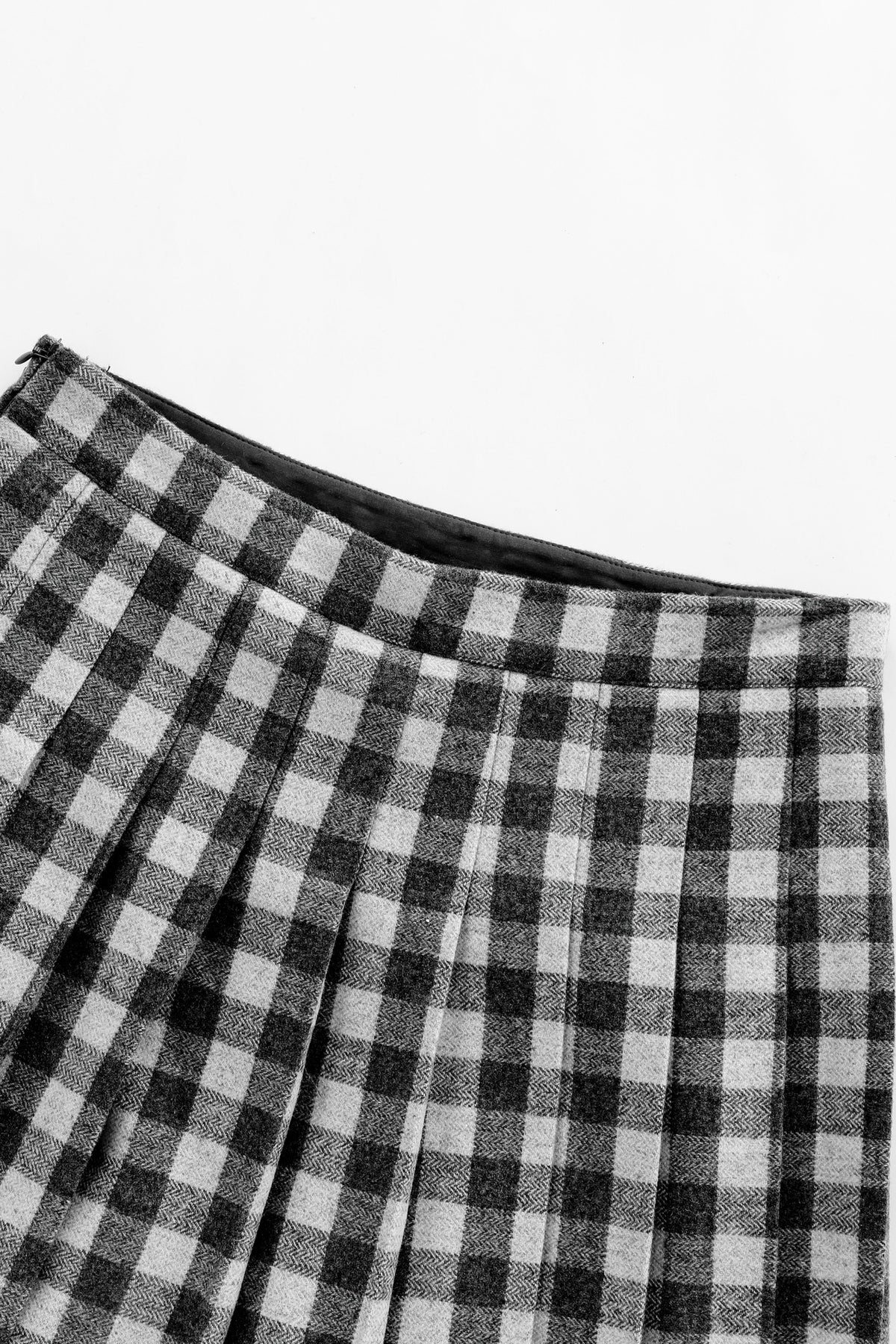 Checkered Pleated Skirt