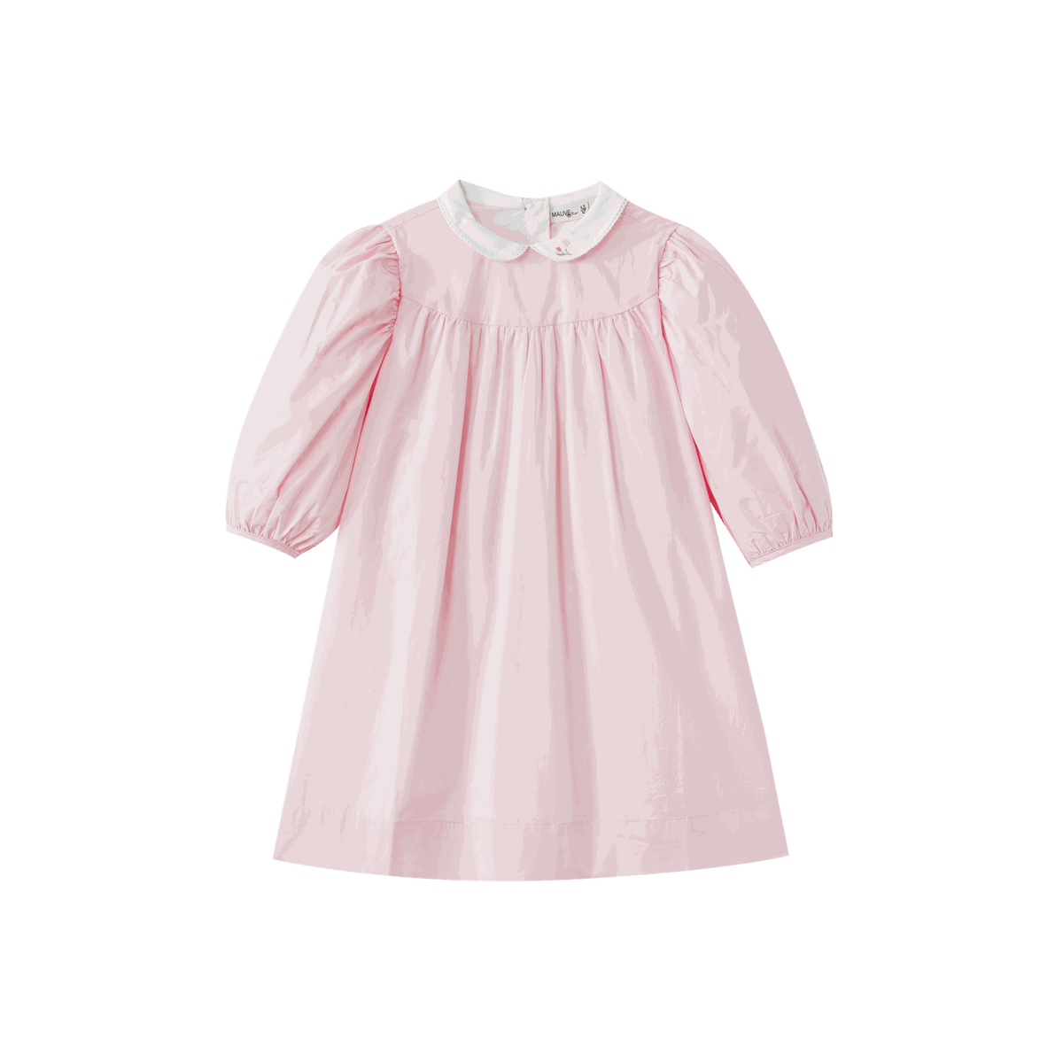 Embroidered Collar High Yoke Dress
