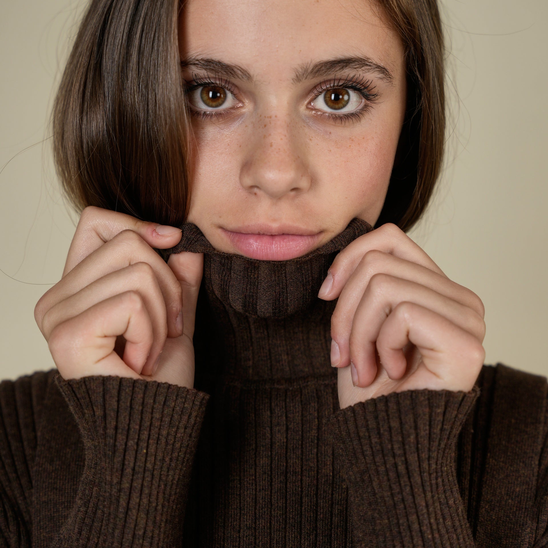 Basic Ribbed Knit Turtleneck Sweater