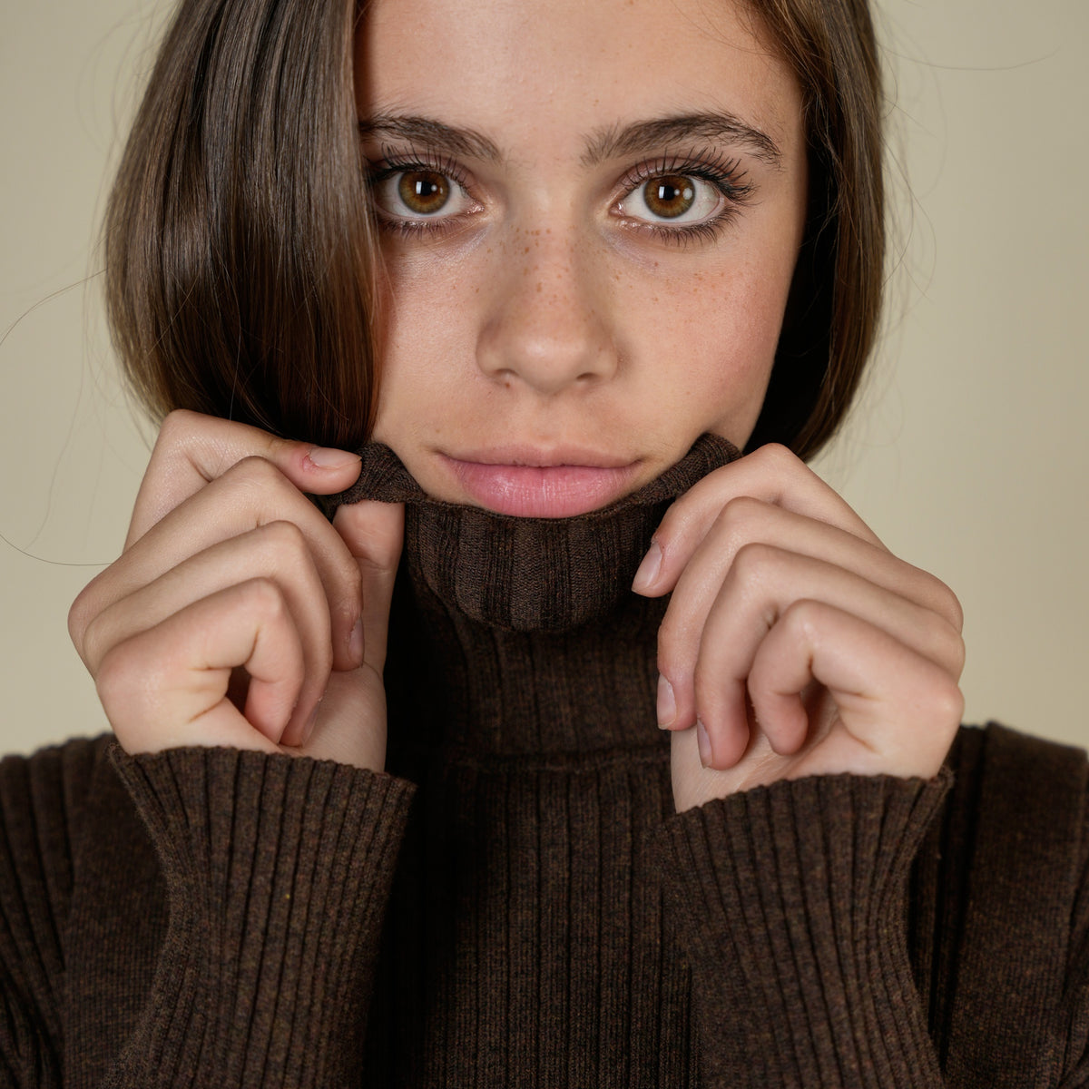 Basic Ribbed Knit Turtleneck Sweater