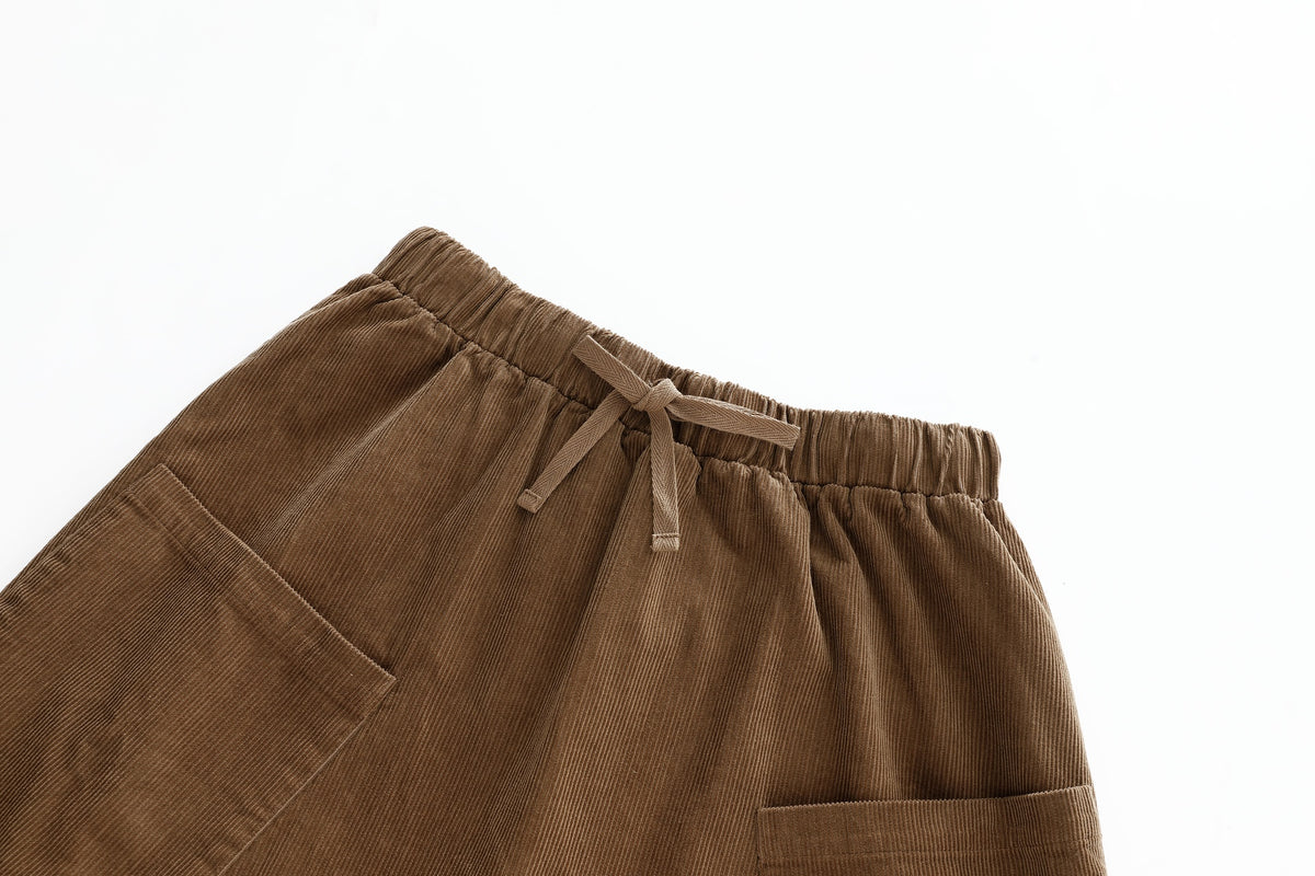 Midi Corduroy Skirt With Pockets