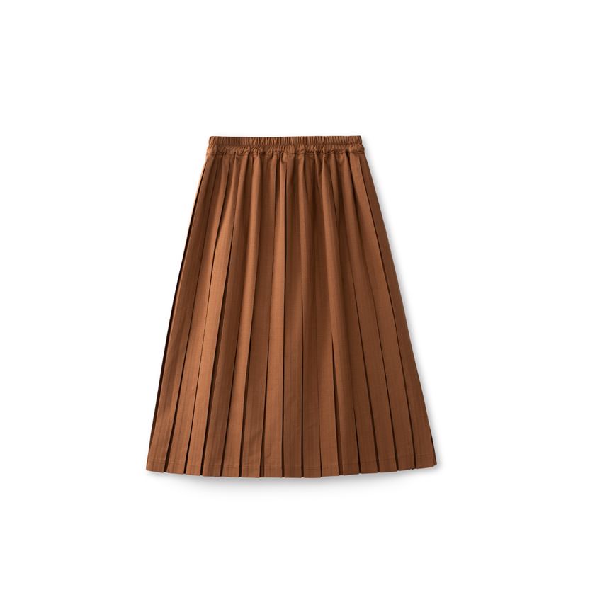 Elastic Waist Box Pleated Skirt