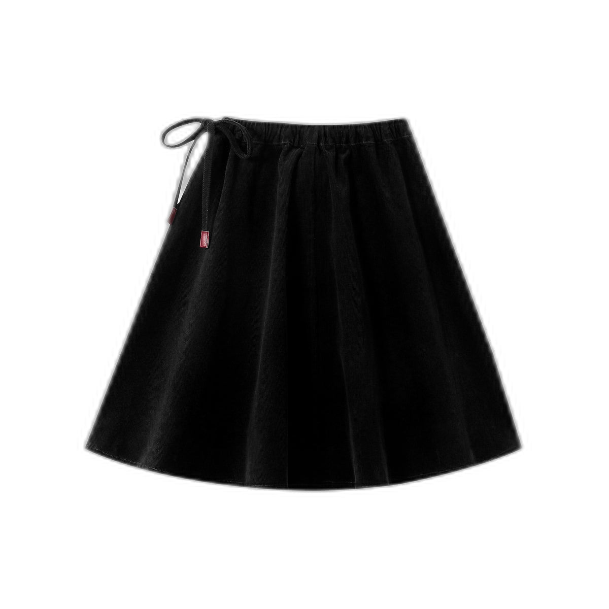 Corduroy Circle Skirt With Tie
