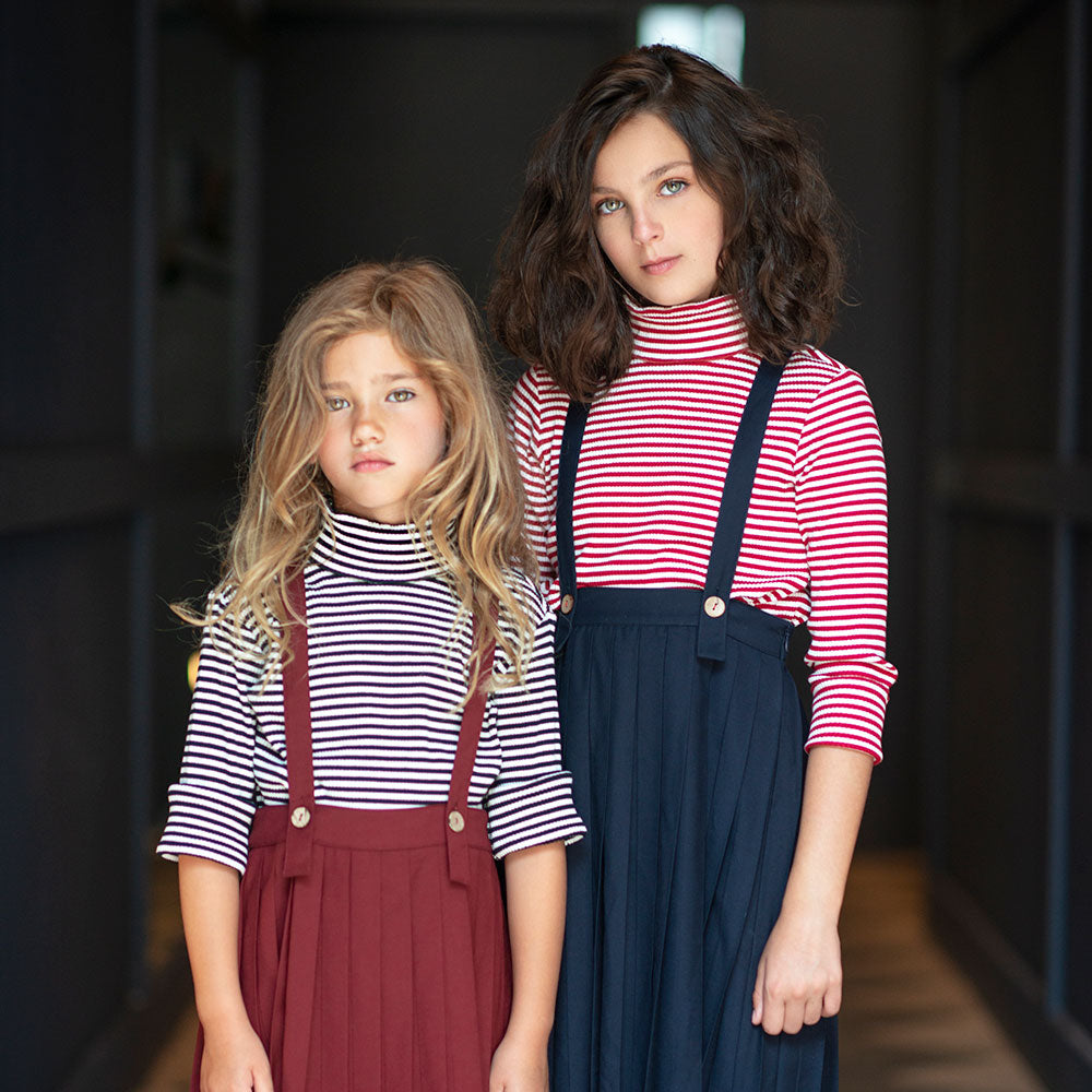 Pleated Suspender Skirt
