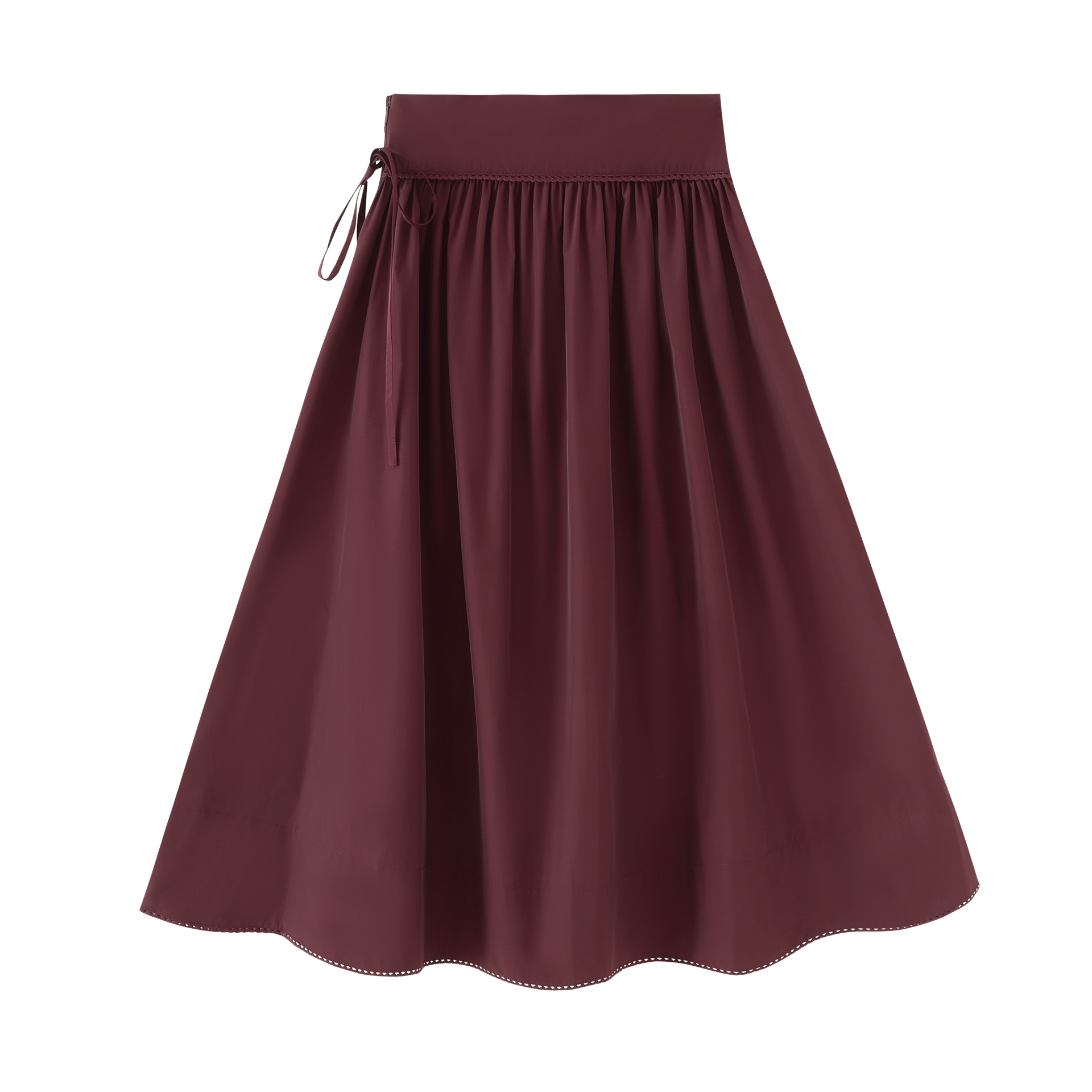 Taffeta Gathered Skirt With Bow