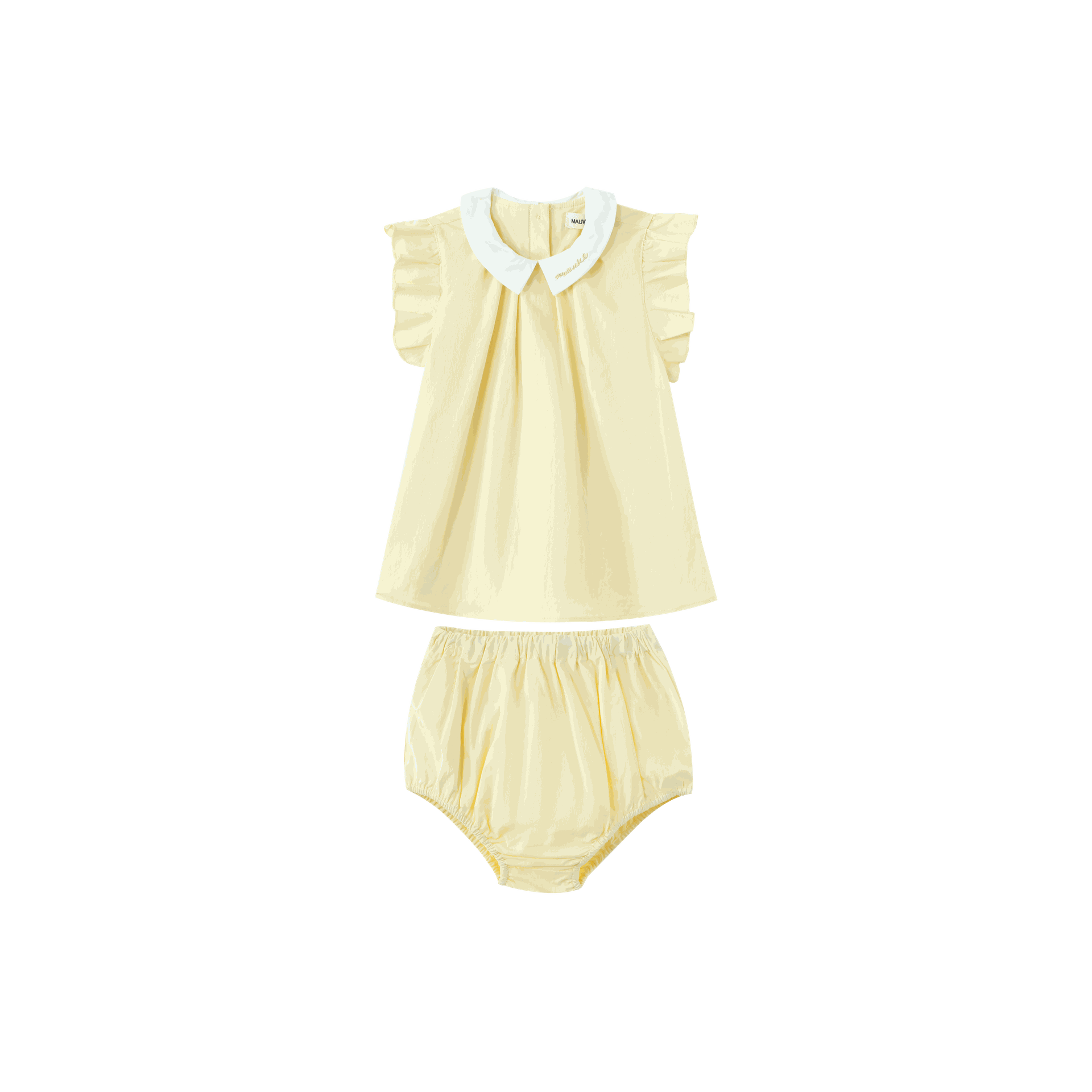 Pintuck Bloomer Set With Collar