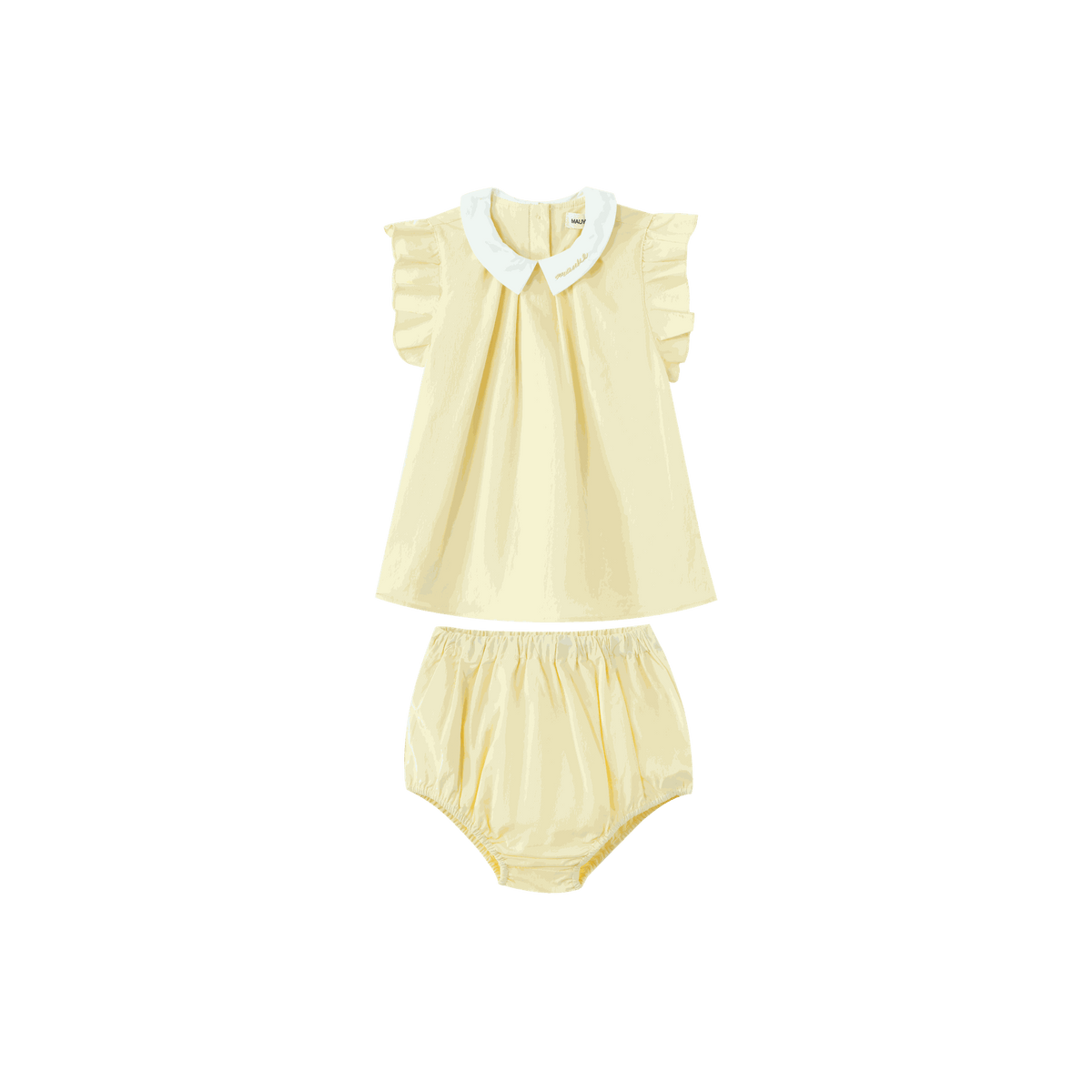 Pintuck Bloomer Set With Collar