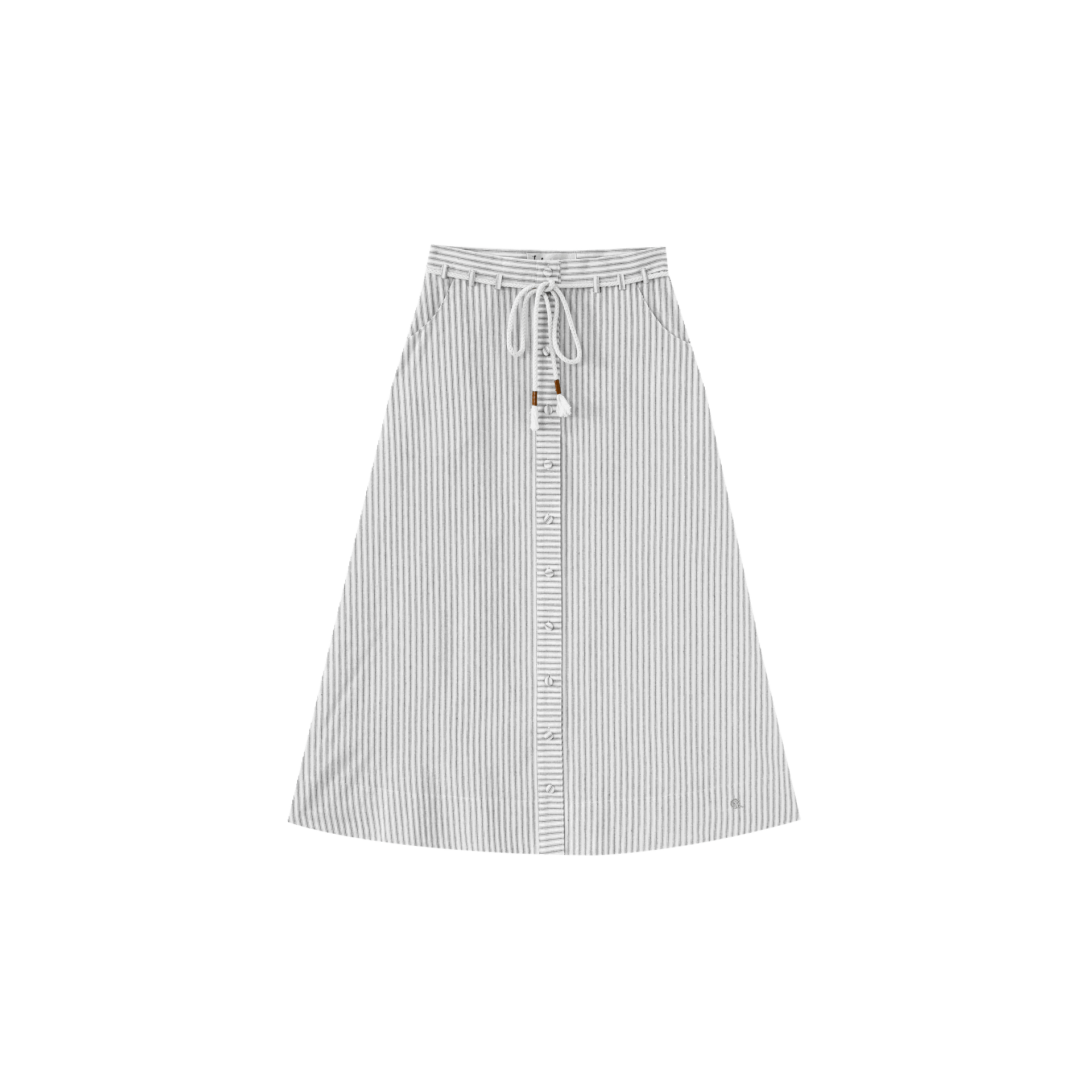 Striped Skirt With Belt