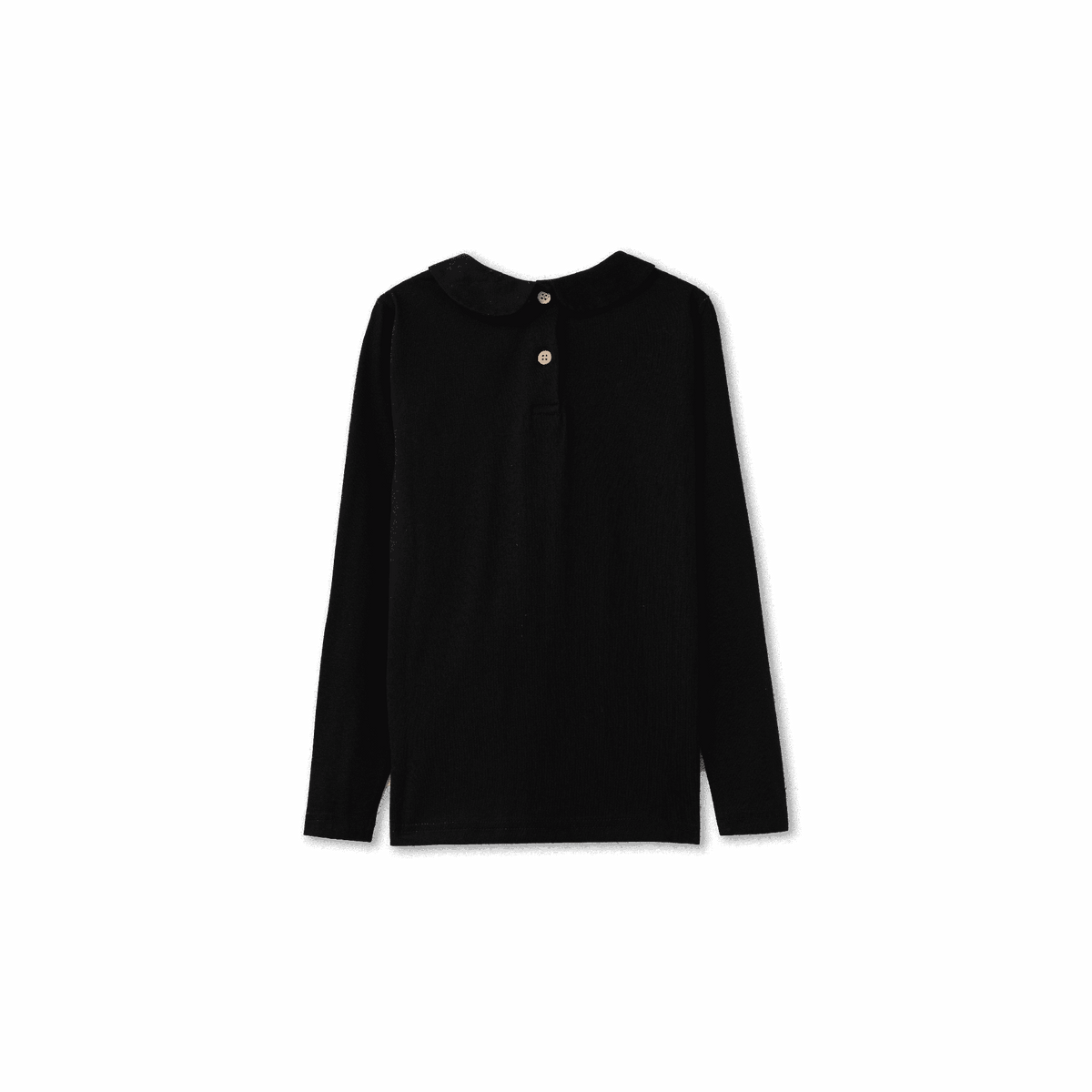 Long Sleeve Tee With Woven Peter Pan