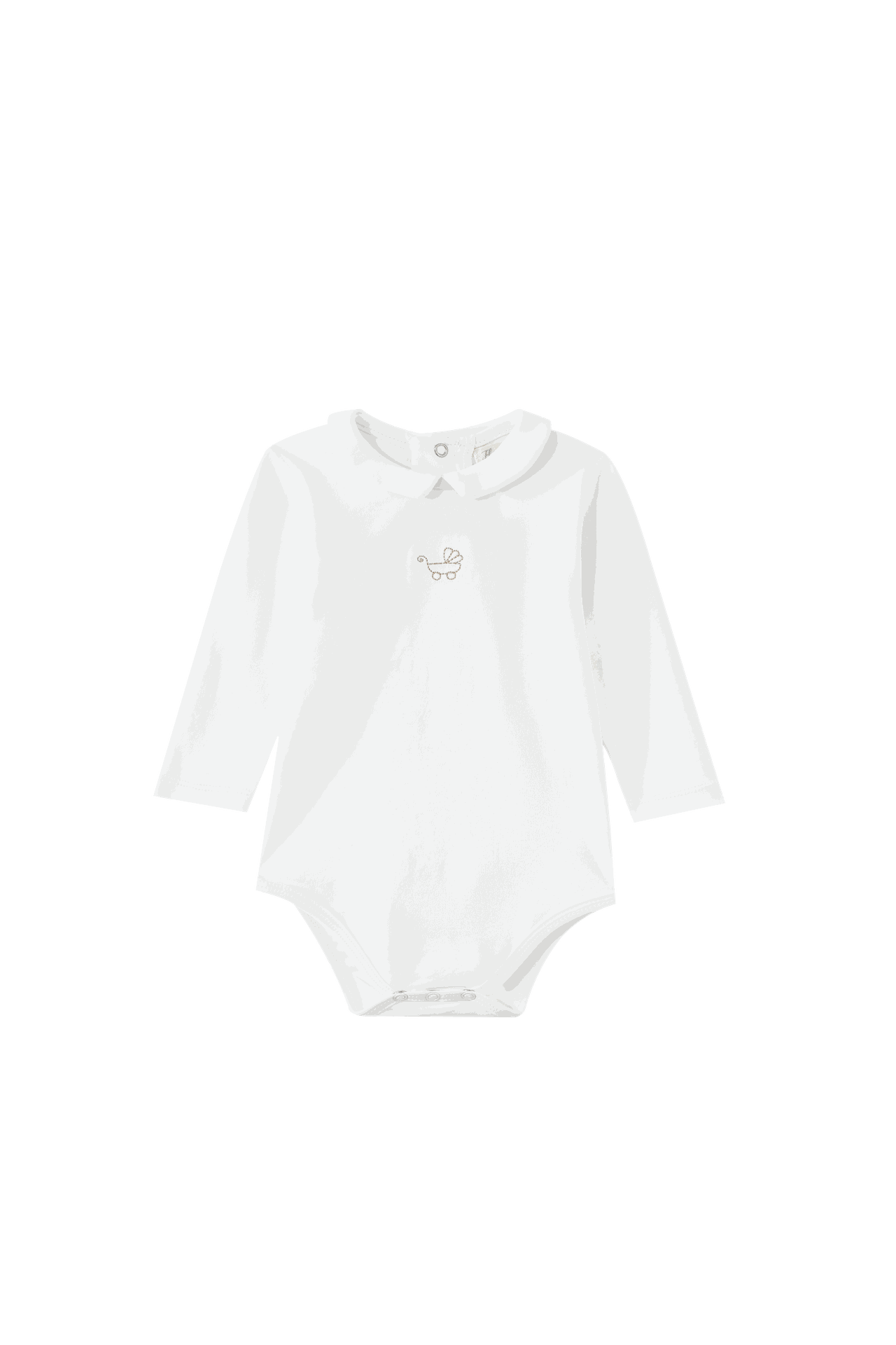 Collared Onesie With Carriage Embroidery