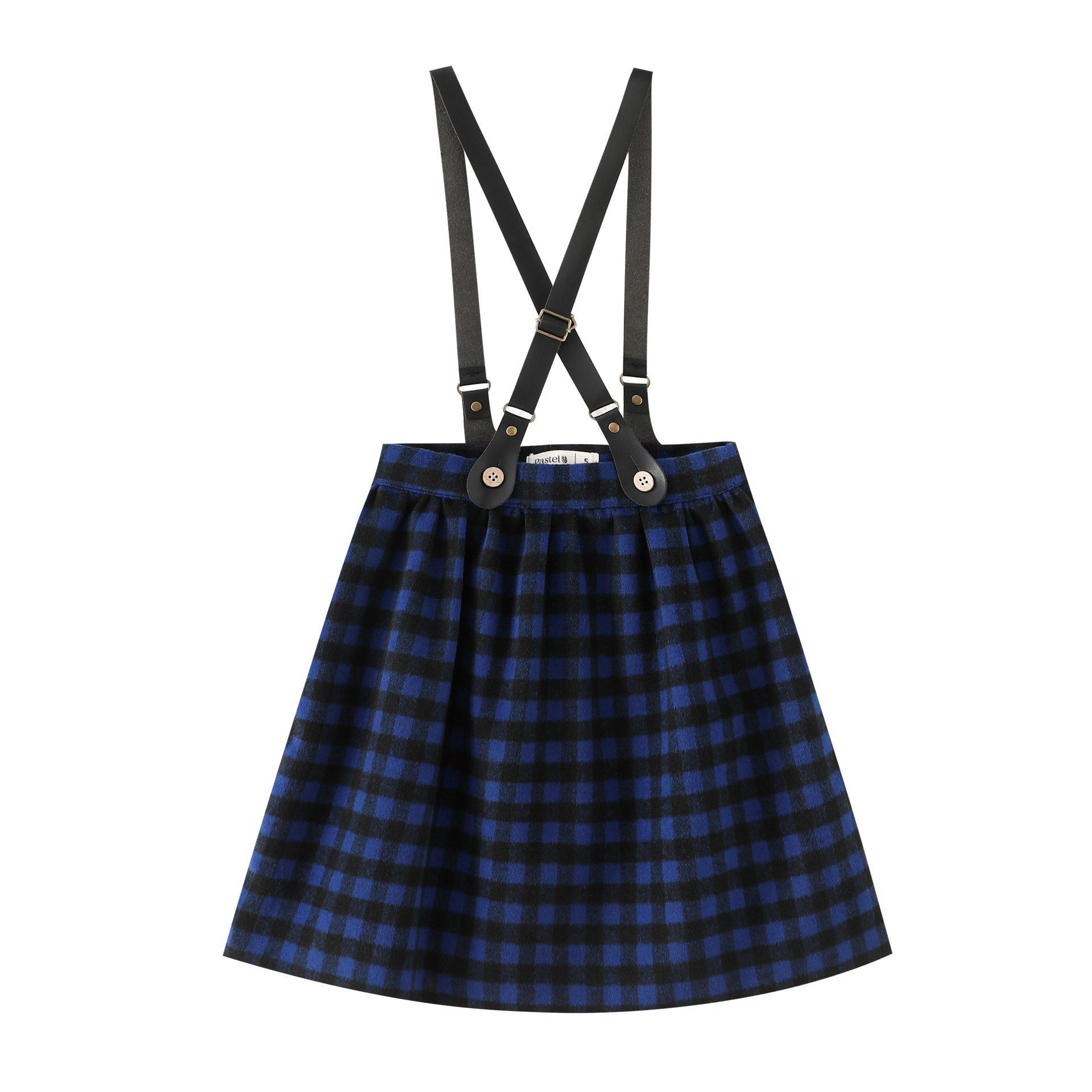 Plaid Suspender Skirt