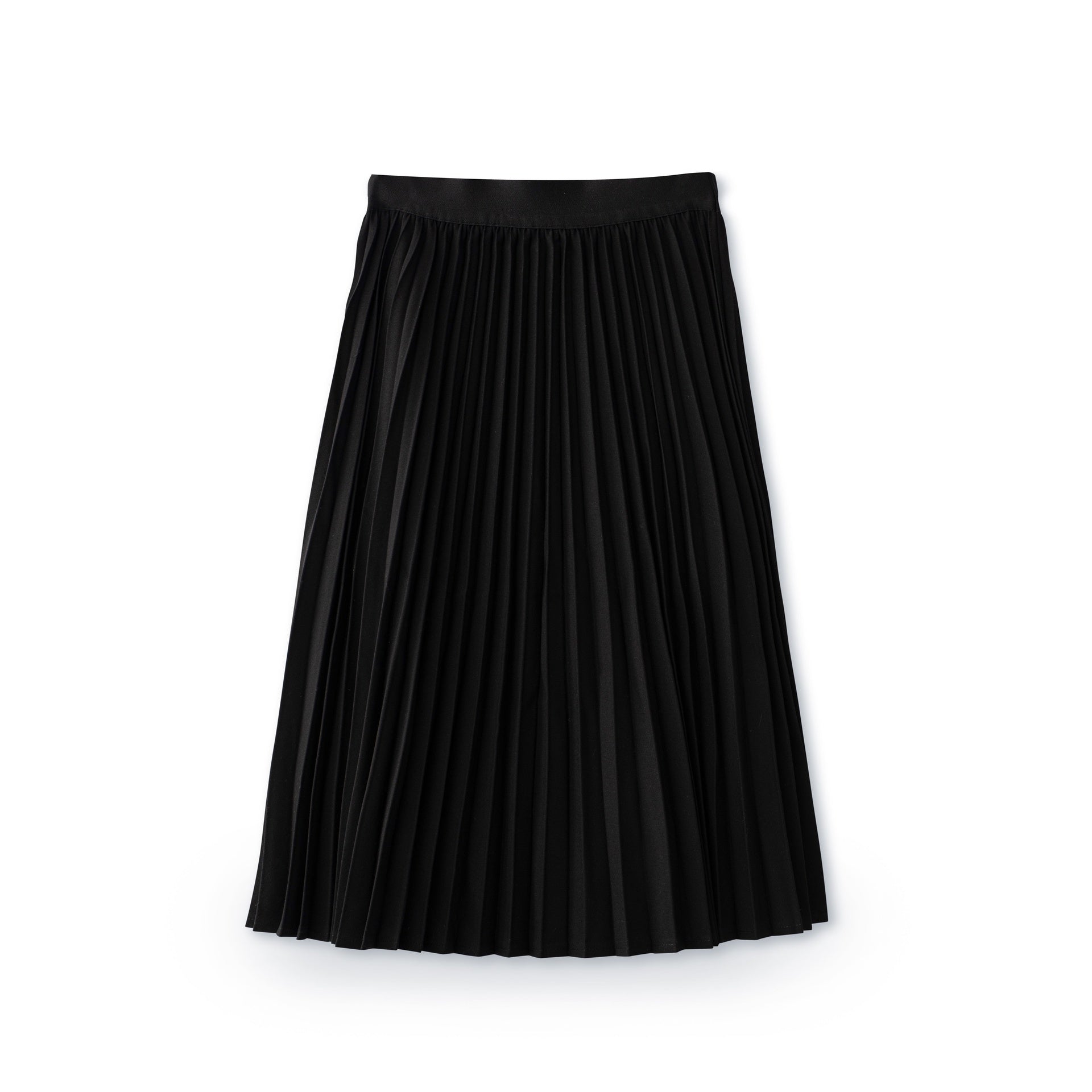 Elastic Waist Accordion Pleated Knee Length Skirt