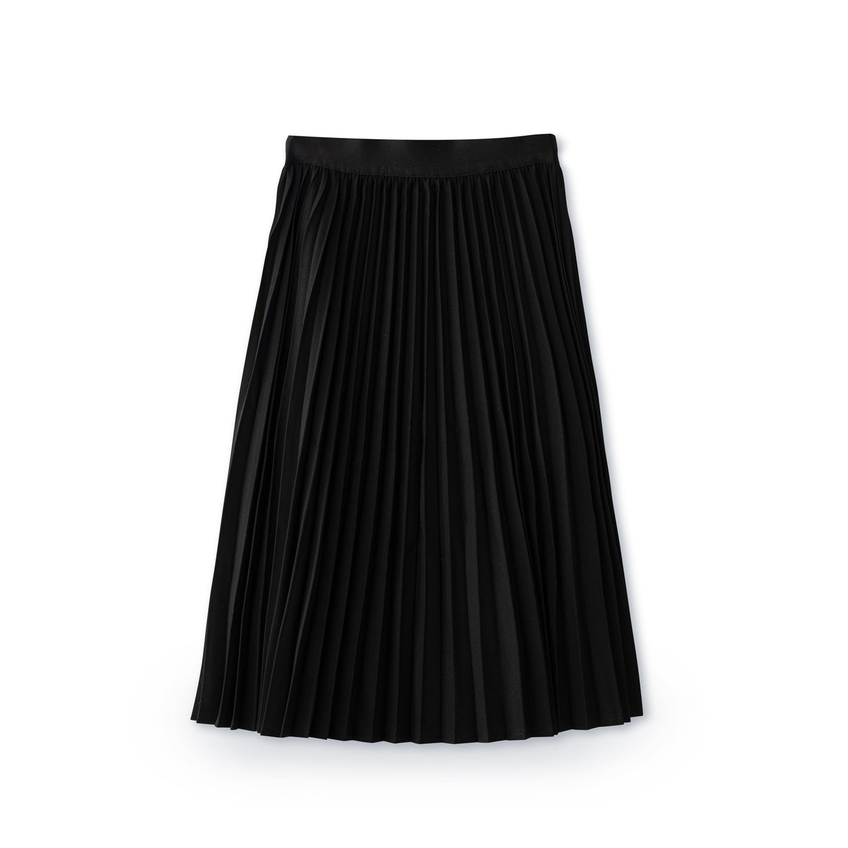 Elastic Waist Accordion Pleated Knee Length Skirt