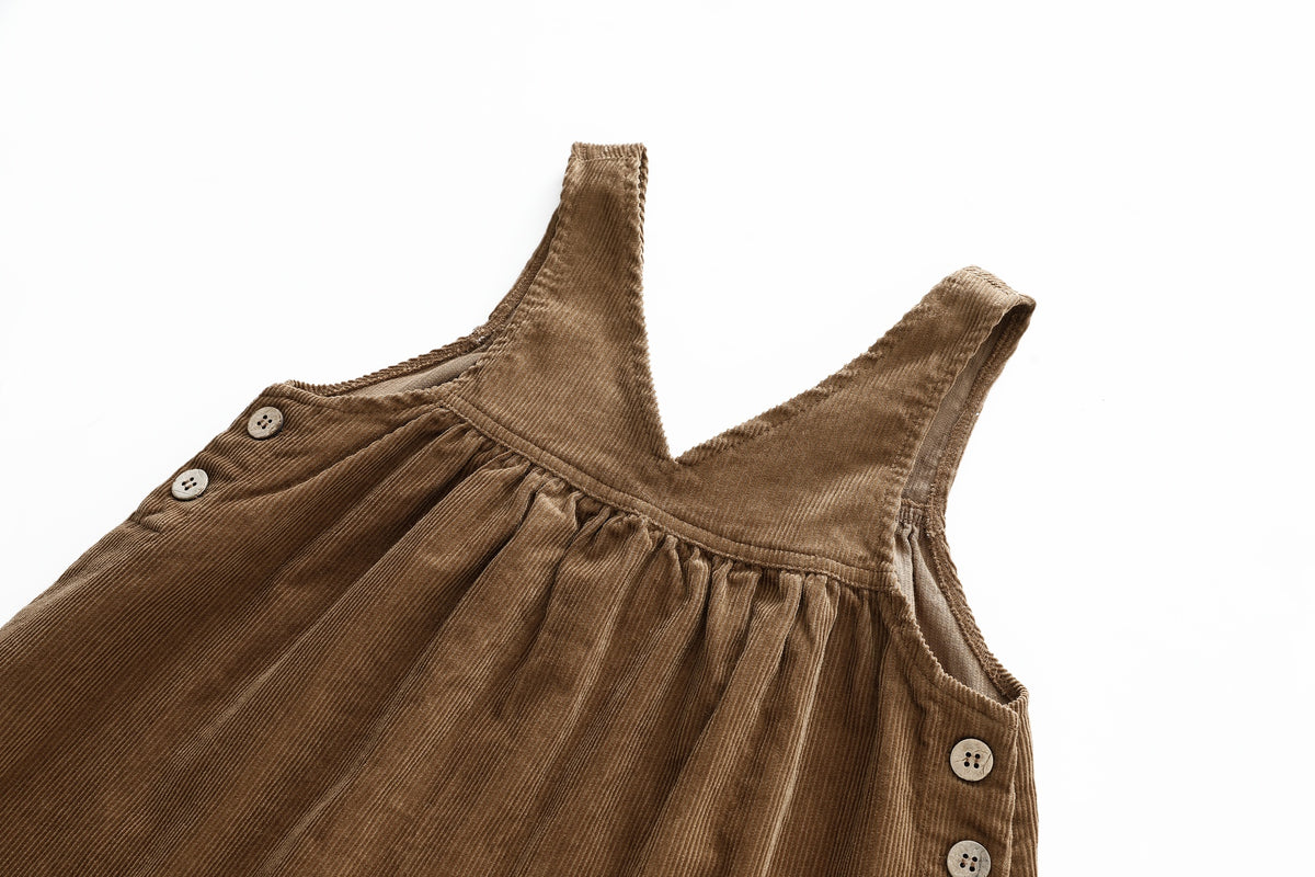 V Neck Yoke Corduroy Jumper