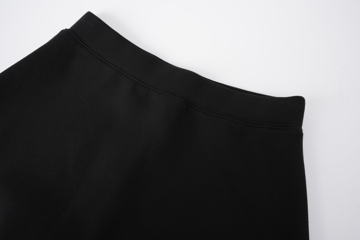 A-Line Midi Skirt With Elastic Waist