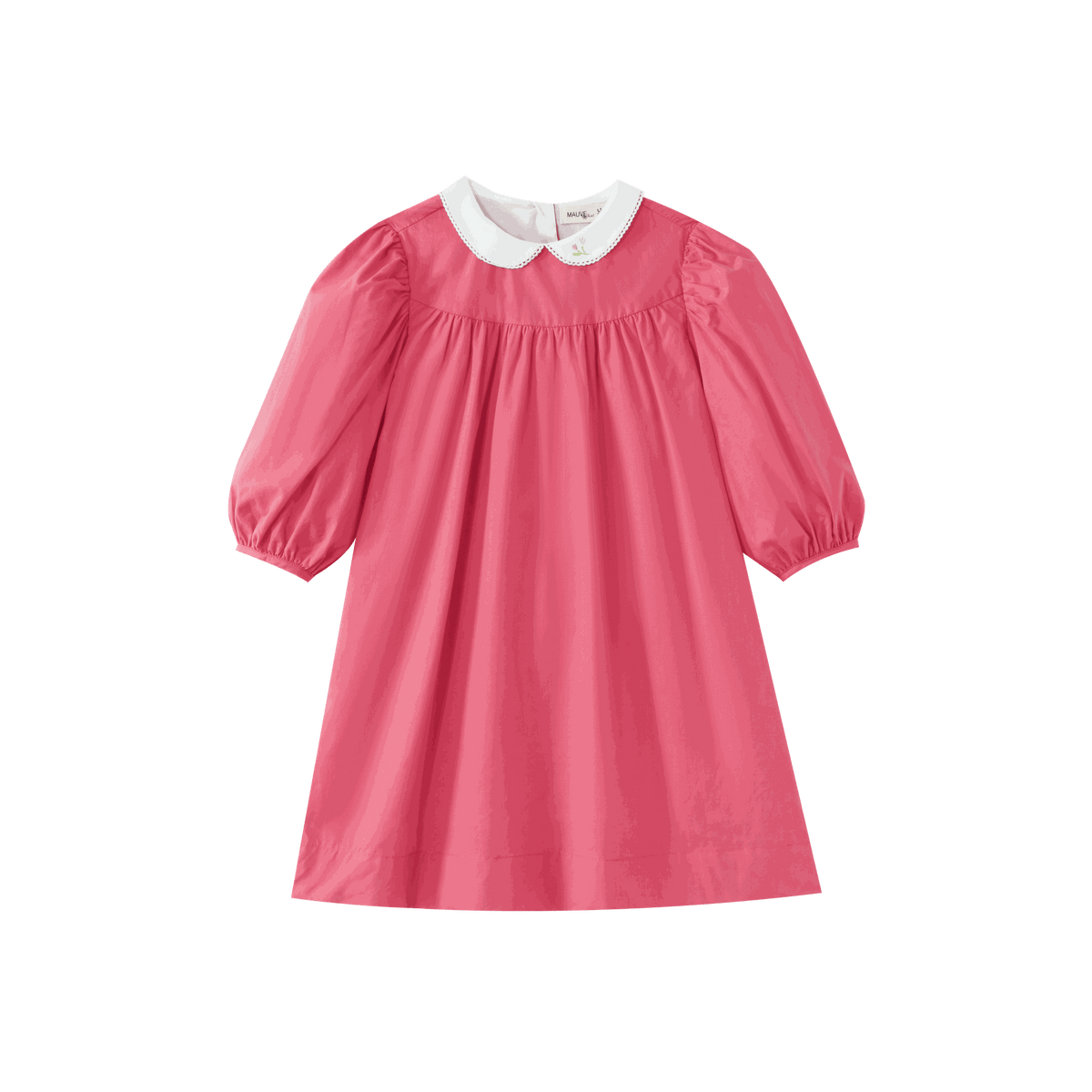 Embroidered Collar High Yoke Dress
