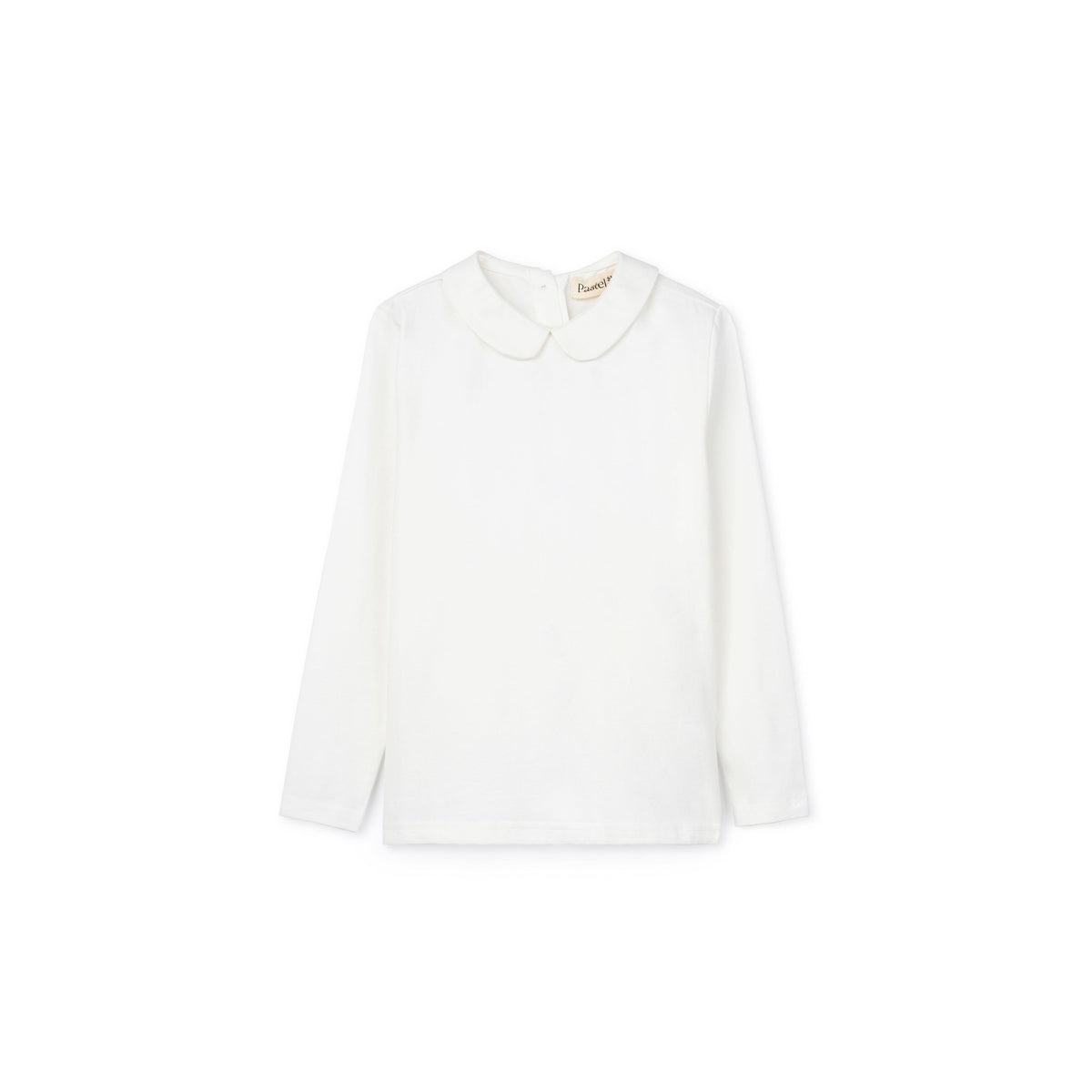 Long Sleeve Tee With Woven Peter Pan