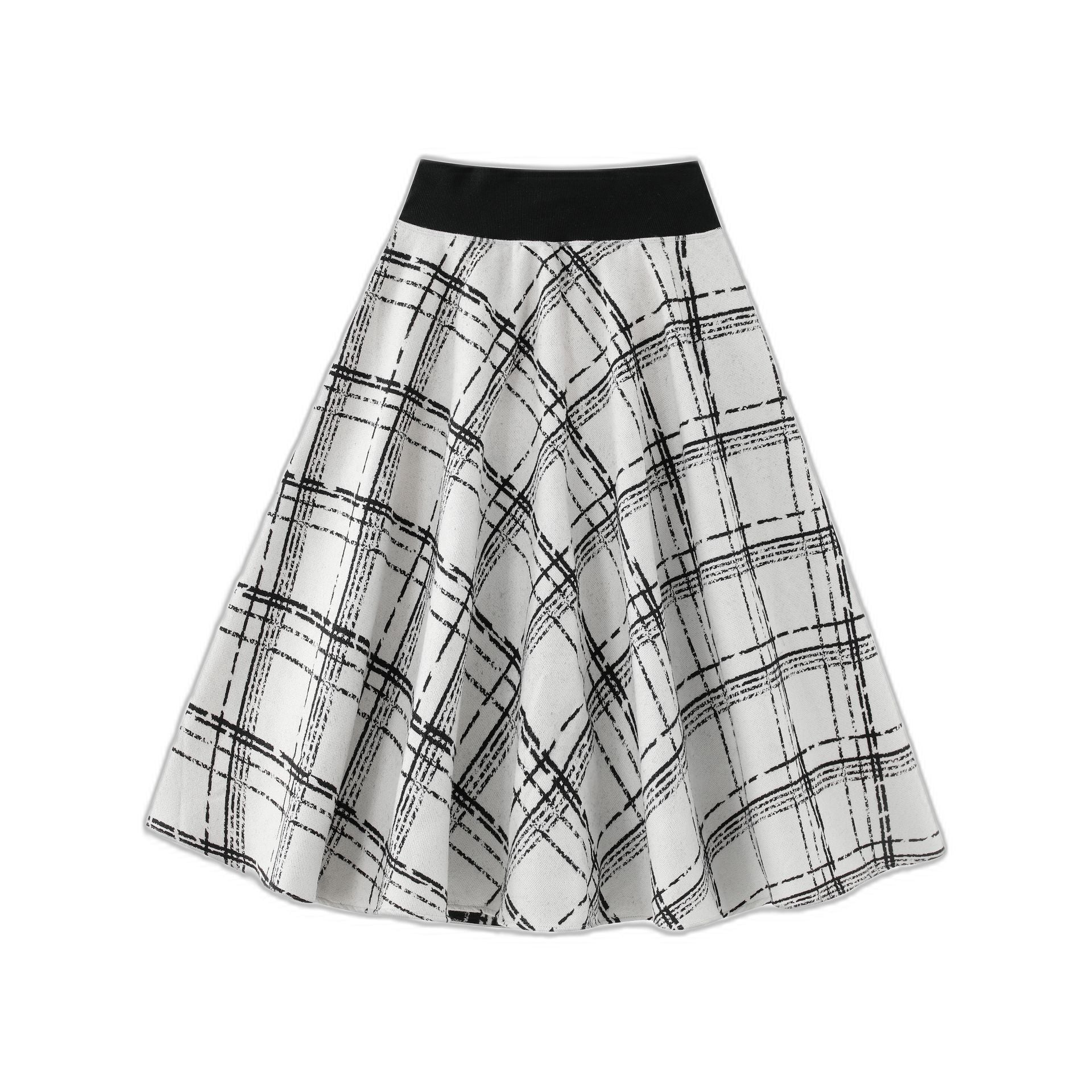 Plaid Yoke Circle Skirt