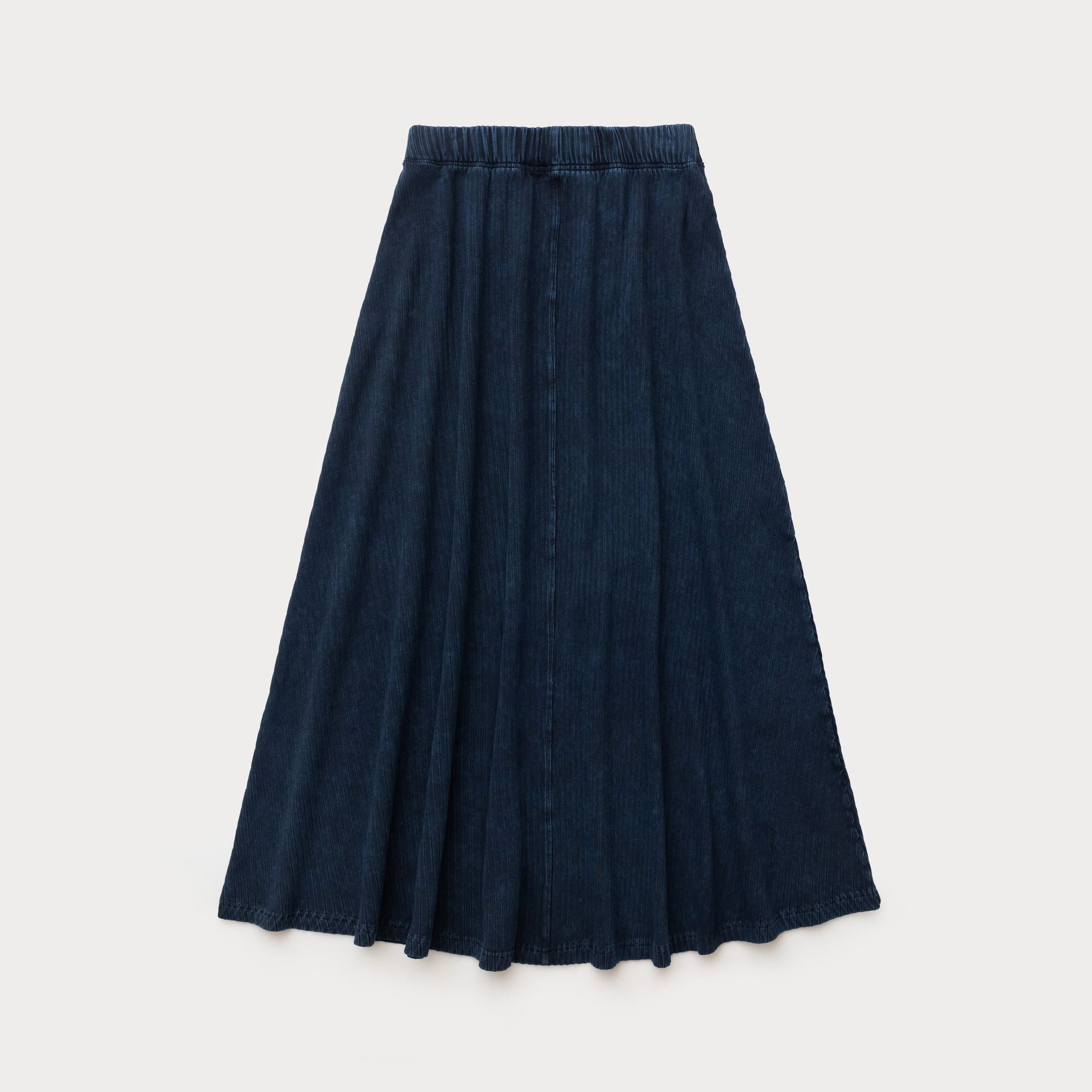 Washed Rib Knit A-Line Maxi Skirt