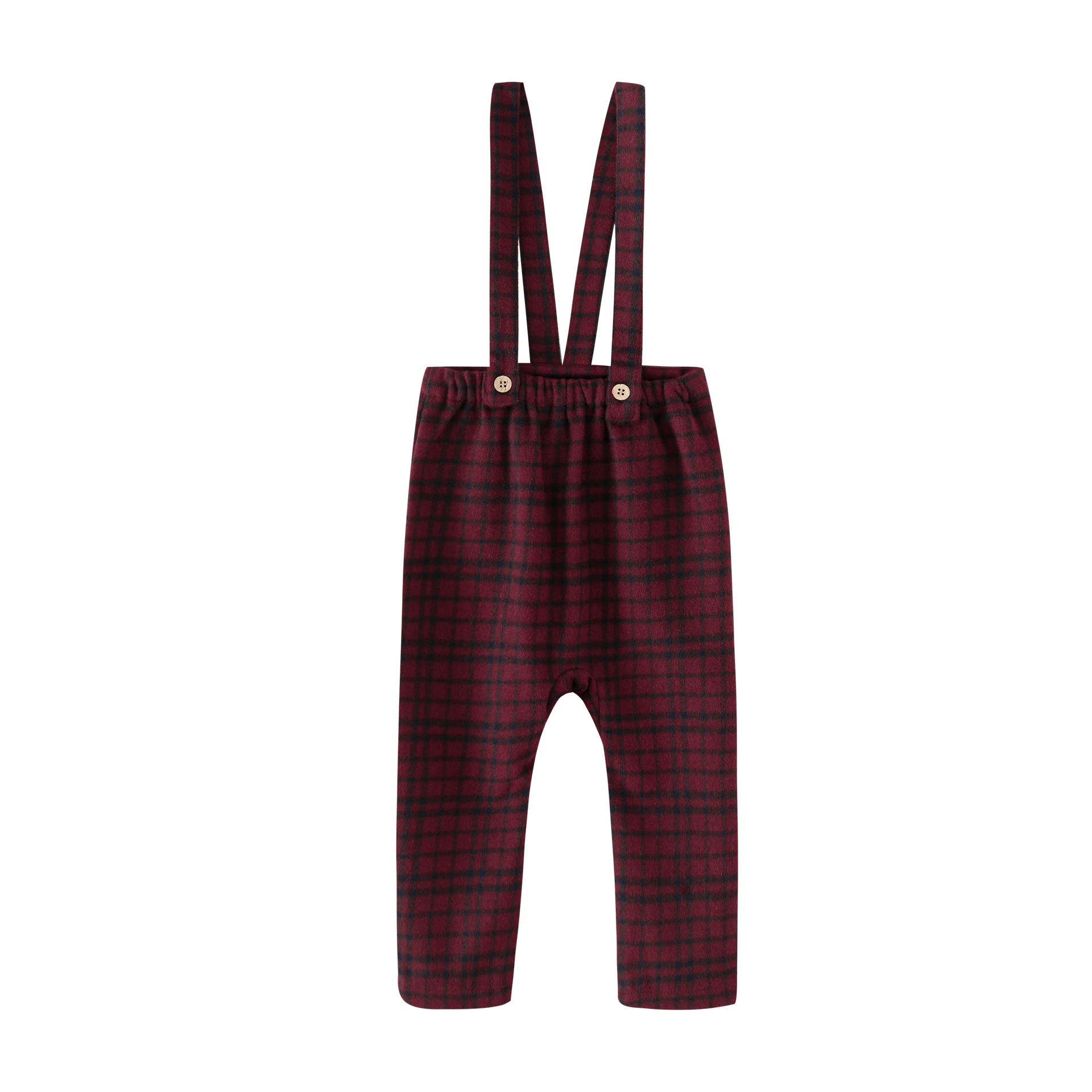 Plaid Suspender Pants