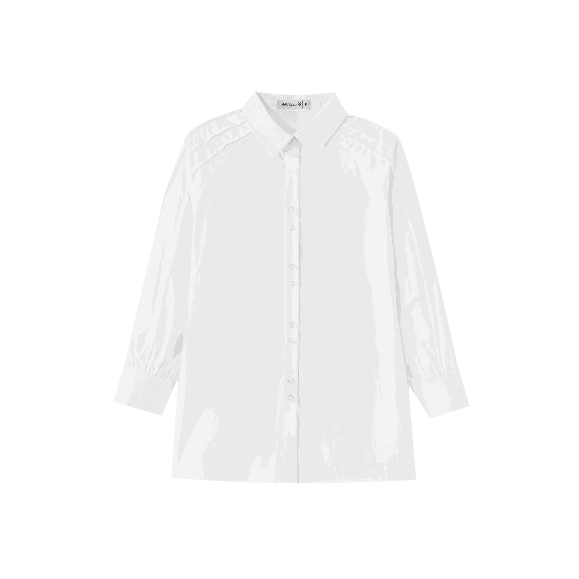 Blouse With Topstitched Collar