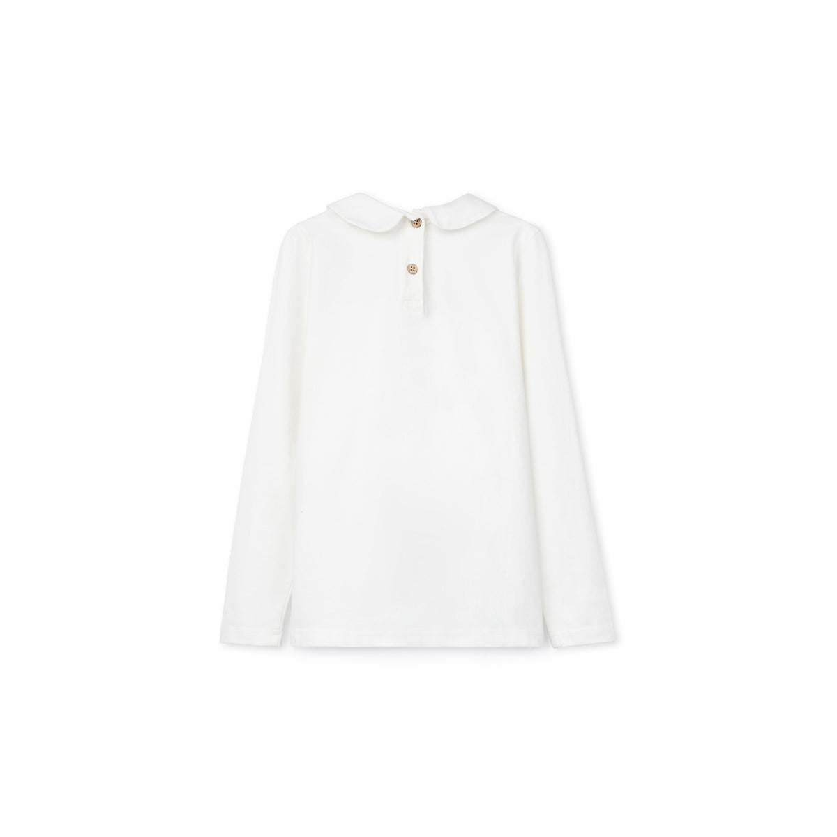 Long Sleeve Tee With Woven Peter Pan