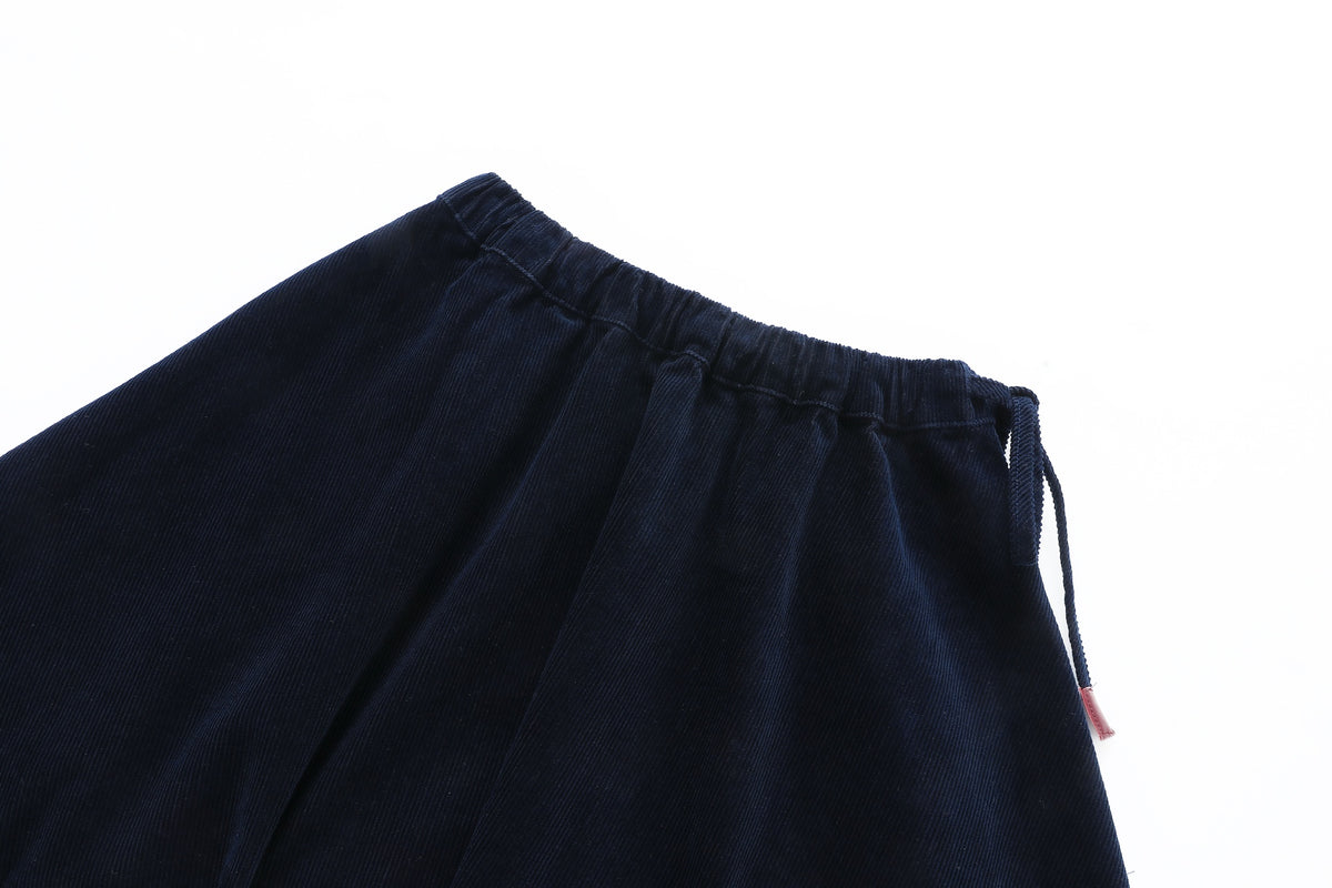 Corduroy Circle Skirt With Tie