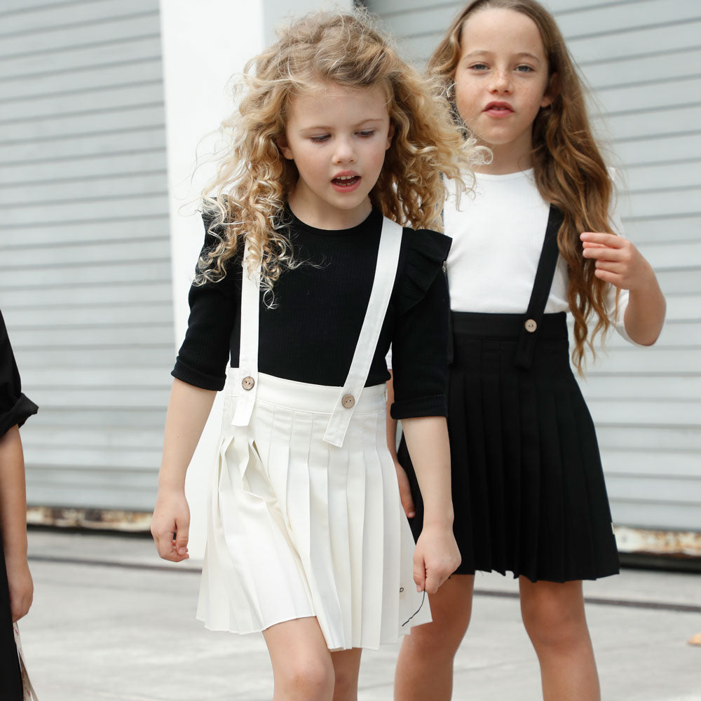 Pleated Suspender Skirt