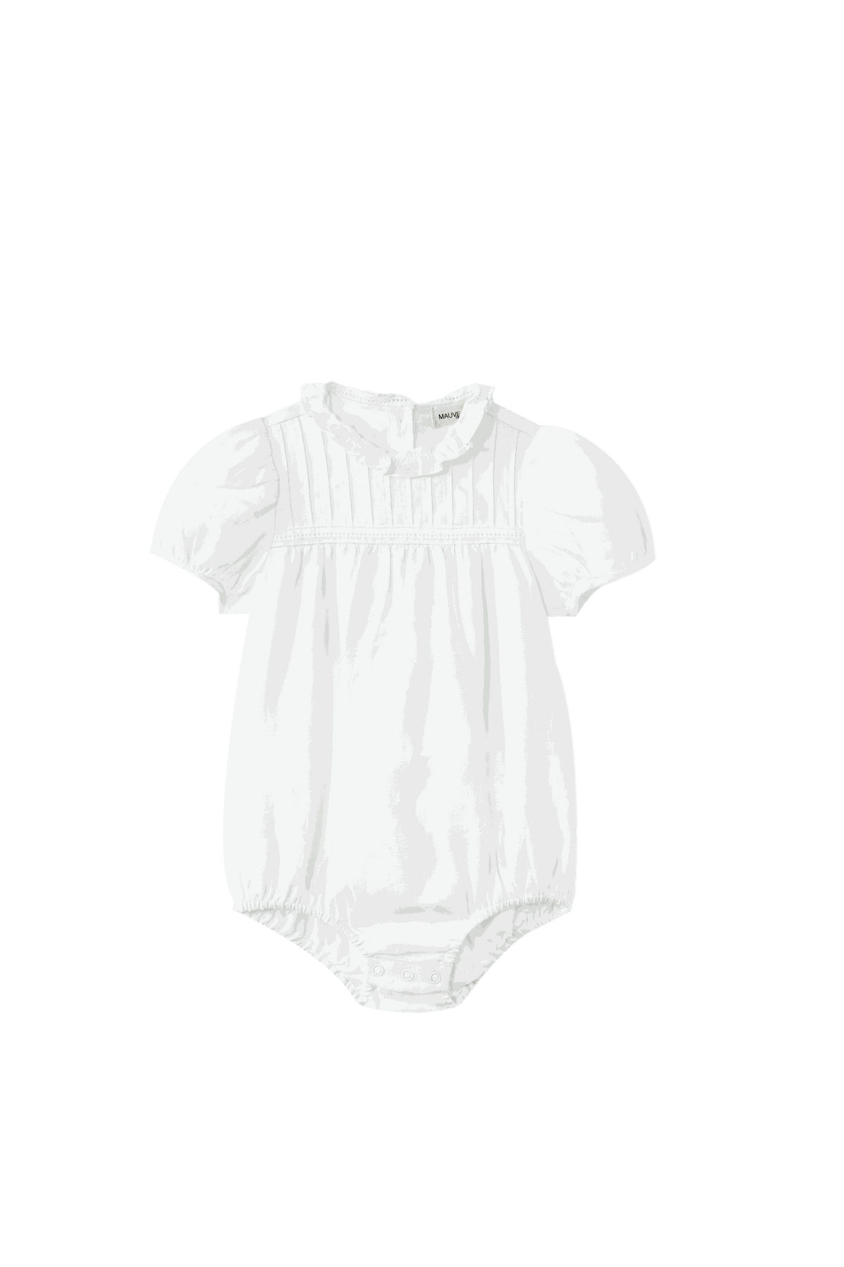 Ruffle Collar Pintuck Romper