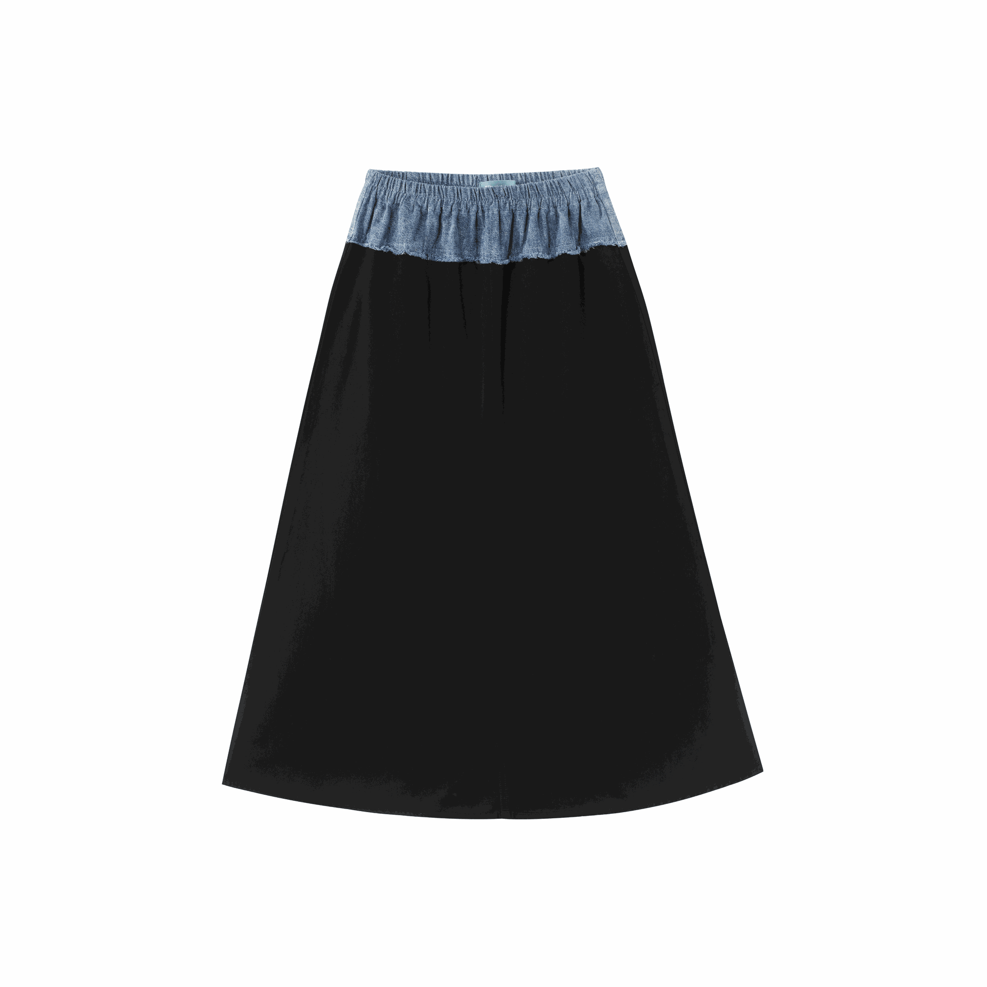 Midi Skirt With Contrasting Smocked Waist