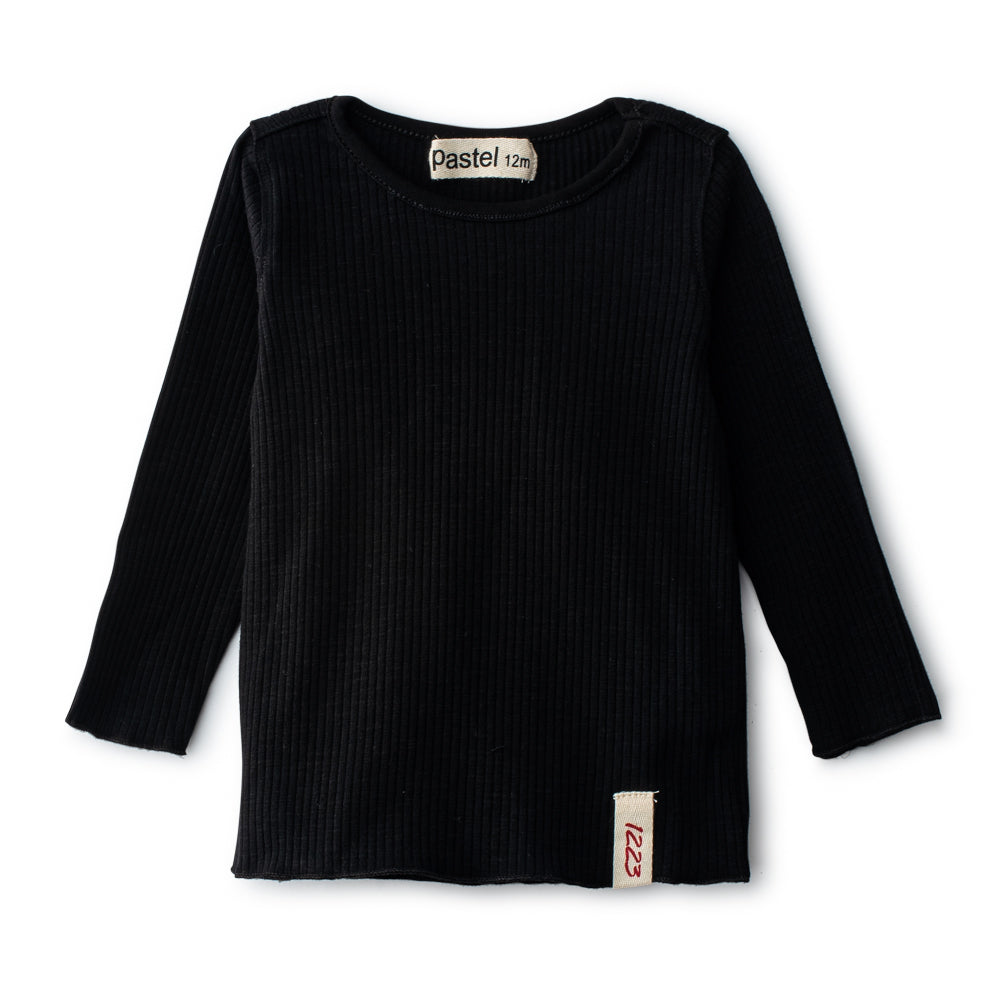 Long Sleeve Ribbed Crew Neck Tee