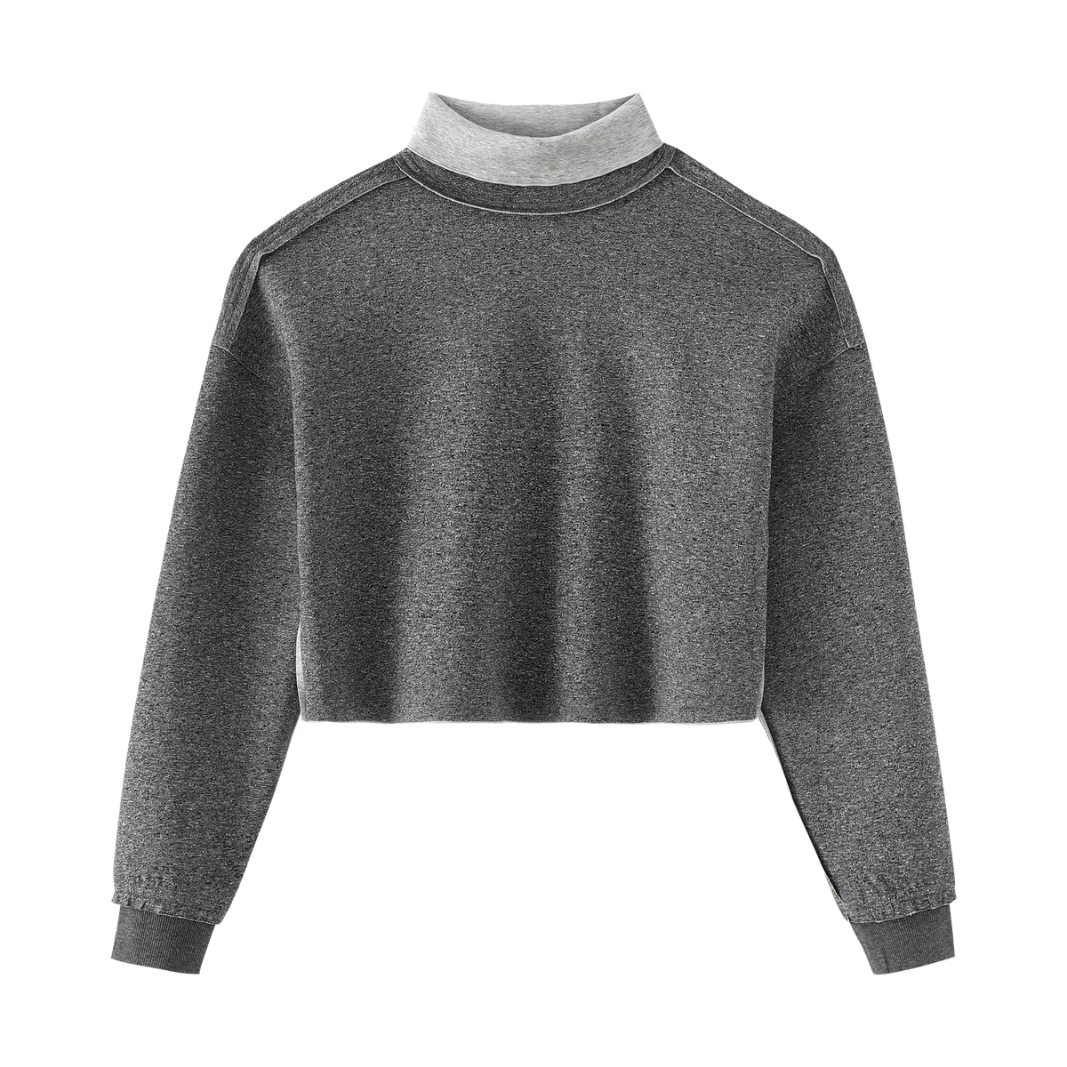 Drop Shoulder Turtleneck Sweatshirt