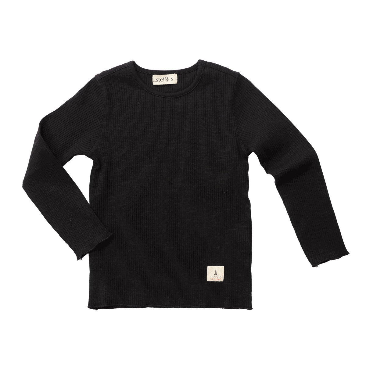 Long Sleeve Ribbed Crew Neck Tee