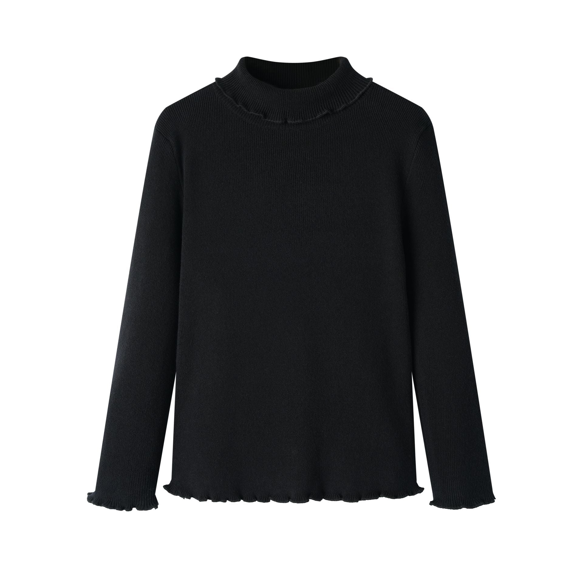 Turtleneck With Ruffle Trim