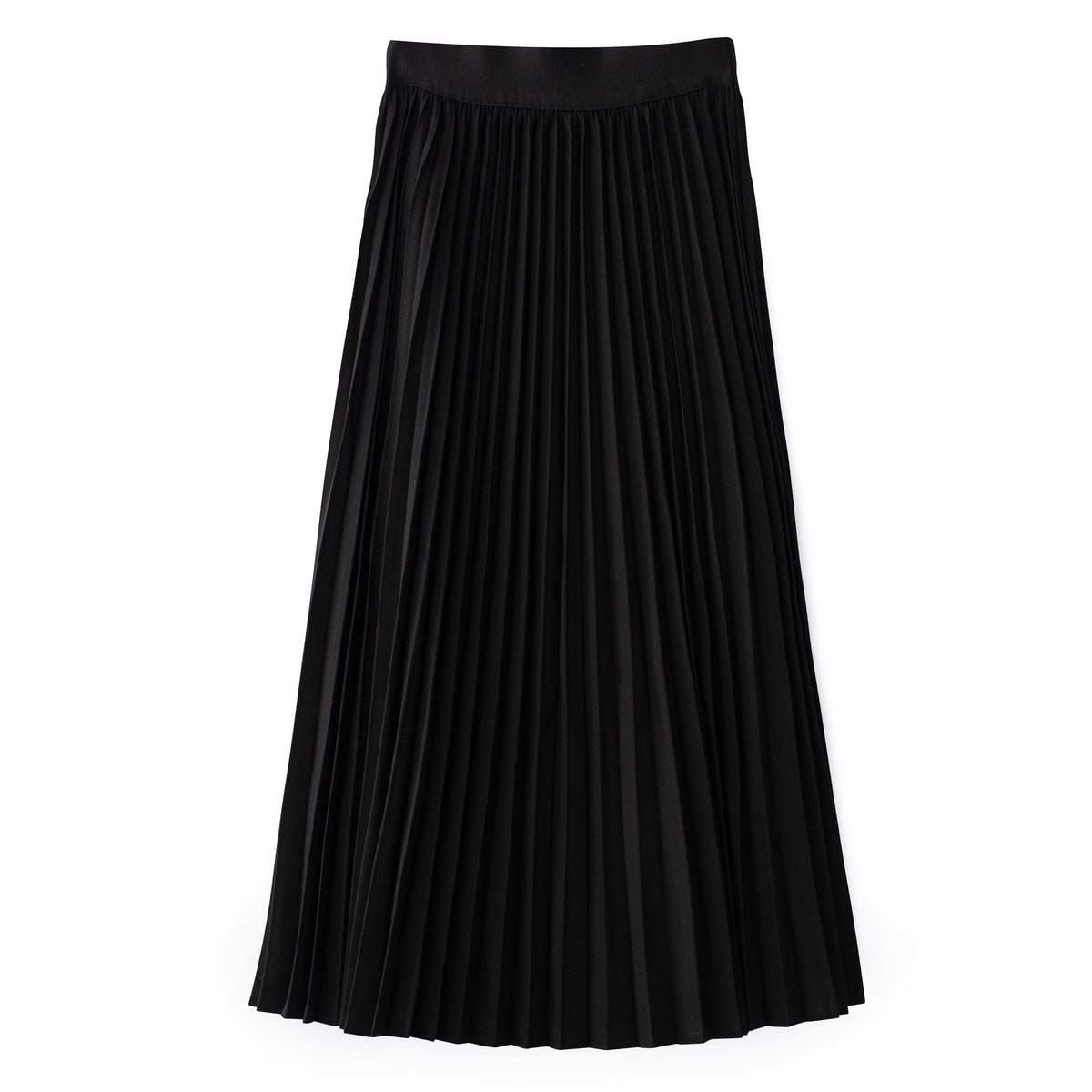 Elastic Waist Accordion Midi Skirt