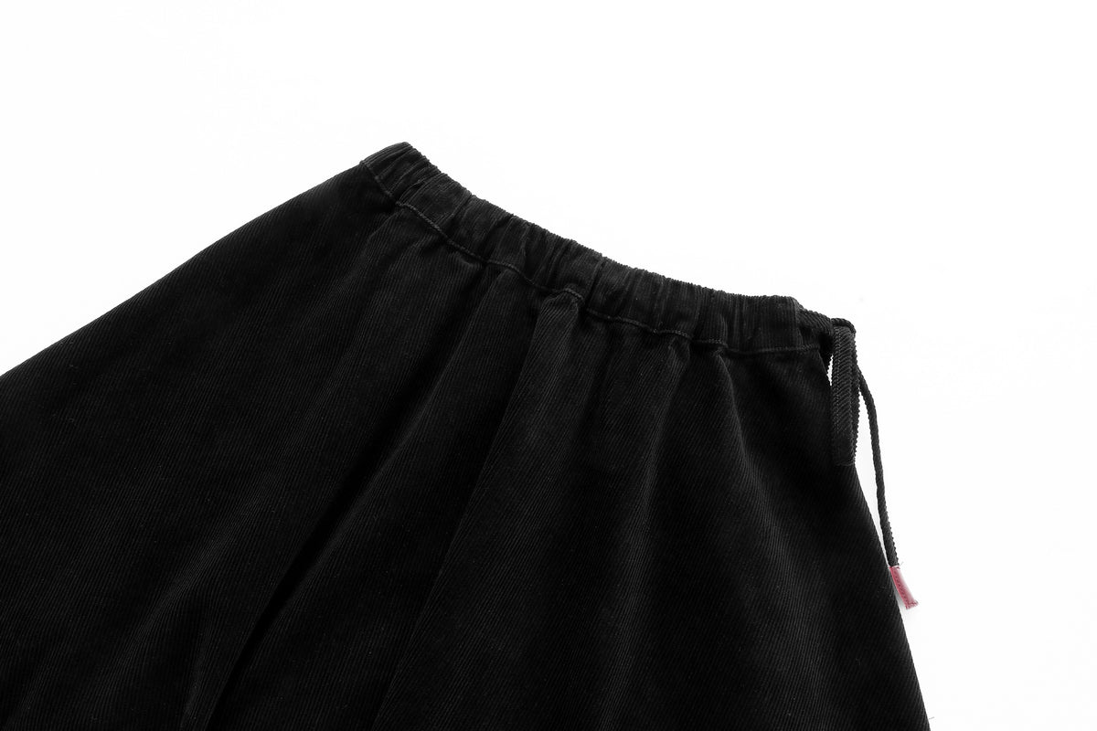 Corduroy Circle Skirt With Tie