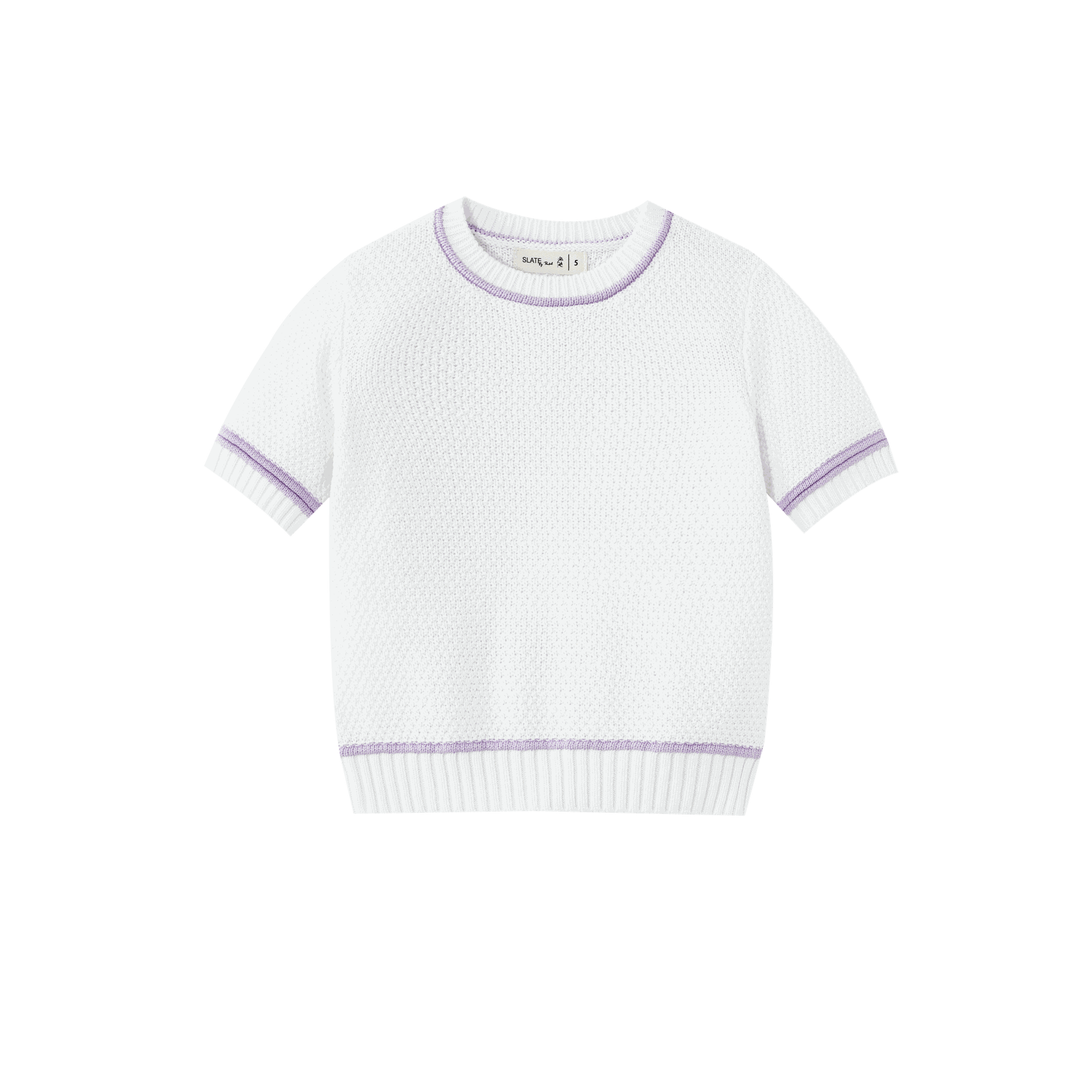Short Sleeve Sweater With Trim