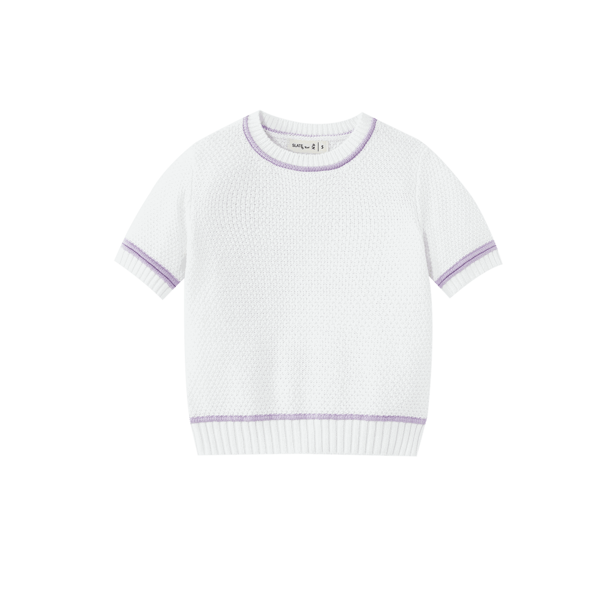 Short Sleeve Sweater With Trim