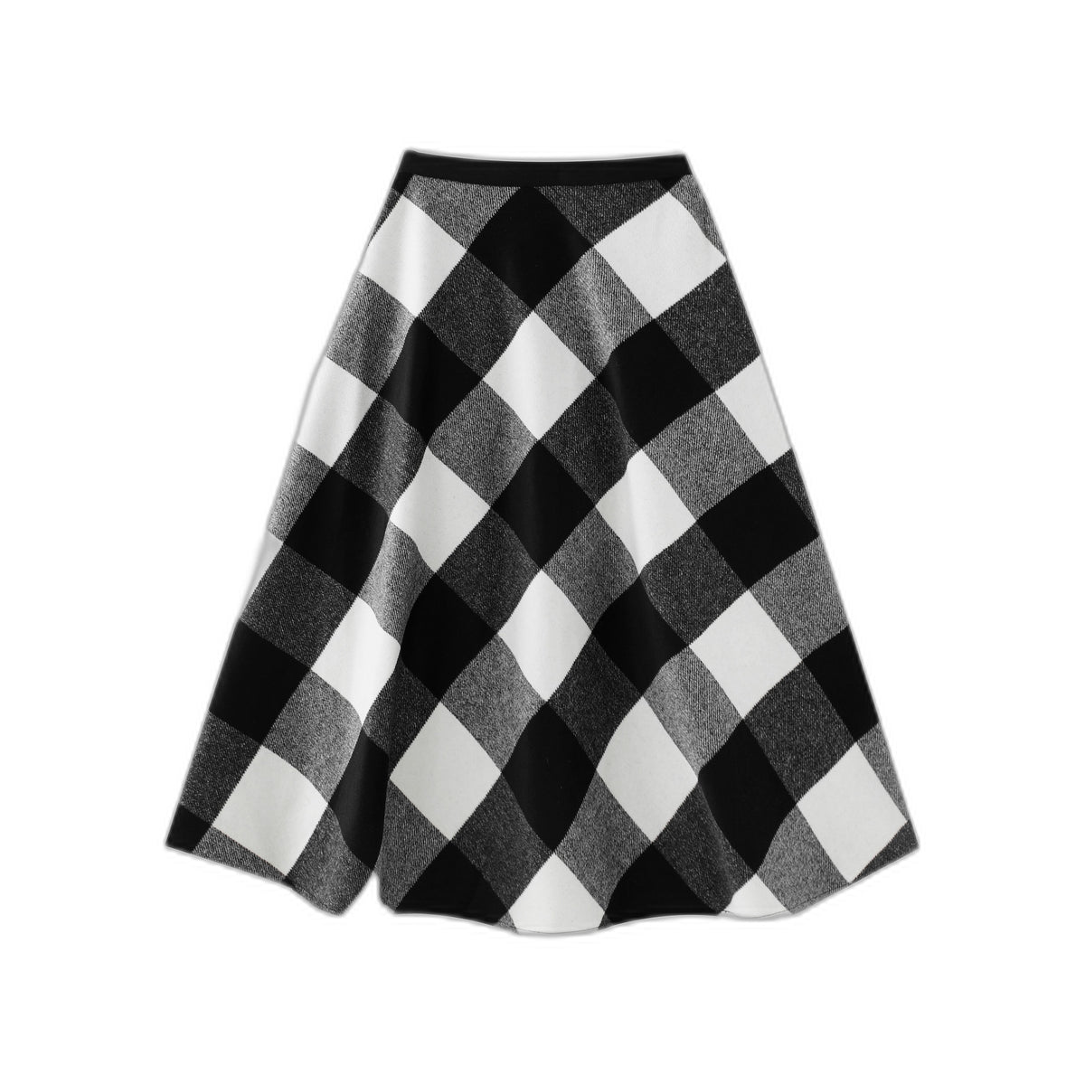 Wool Plaid Midi Skirt